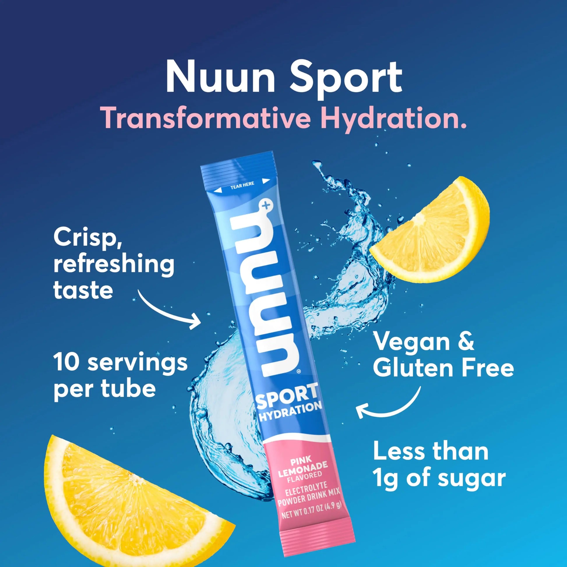 Nuun Sport Electrolyte Powder Packets with Magnesium, Calcium, Potassium, Chloride, and Sodium, Hydration Packets for On-the-Go, Pink Lemonade Flavor, Gluten Free & Vegan, Nuun uk supplements