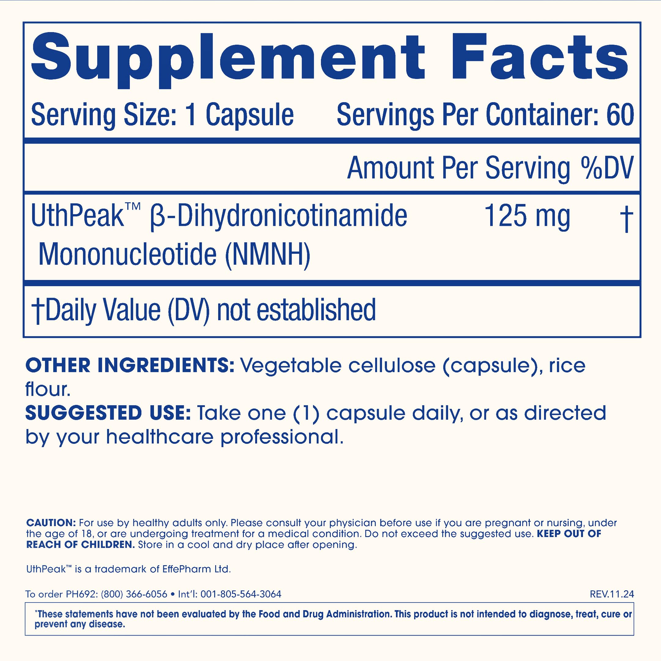 ProHealth Pure NMNH 125 mg | 60 Capsules | Next-Generation NAD+ Support with UthPeak™ Crystalline NMNH for Sustained Cellular Energy, Healthy Aging & Vitality | USA GMP-Manufactured ProHealth uk supplements