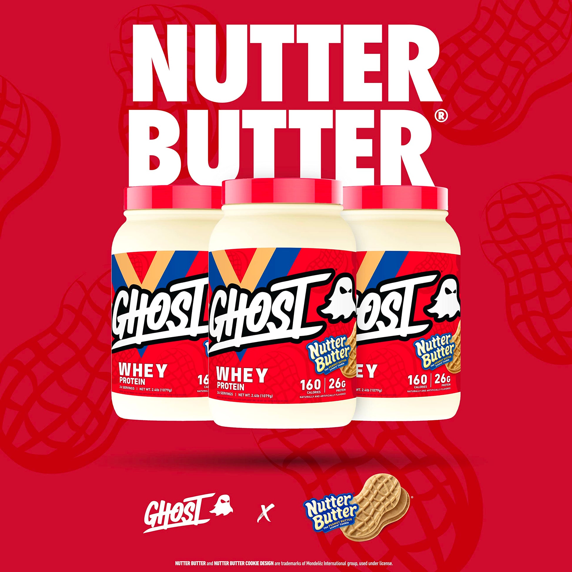GHOST Whey Protein Powder, Nutter Butter - 2LB Tub, 26G of Protein - Peanut Butter GHOST uk supplements