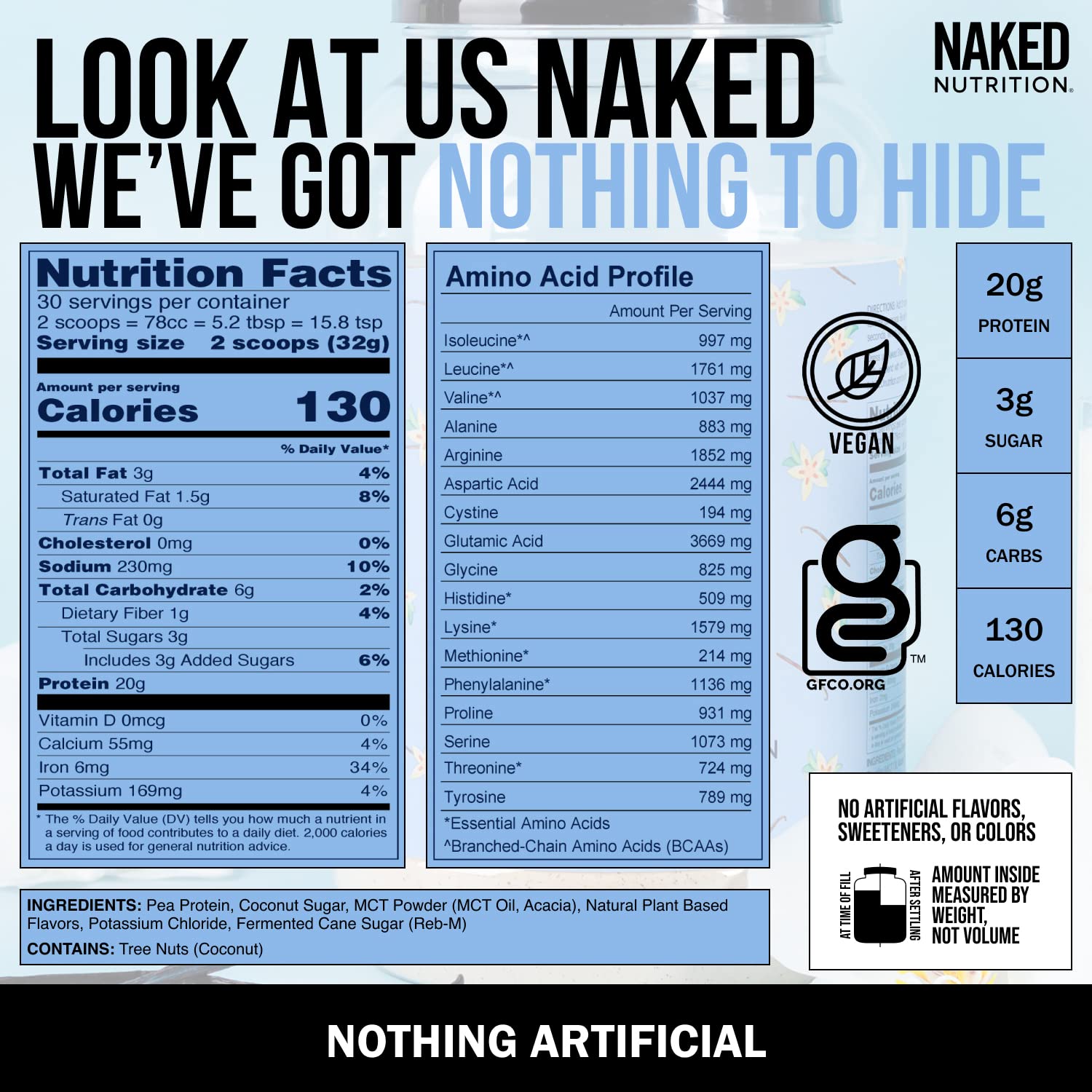 NAKED nutrition Naked Shake - Vanilla Protein Powder - Plant Based Protein Shake NAKED uk supplements