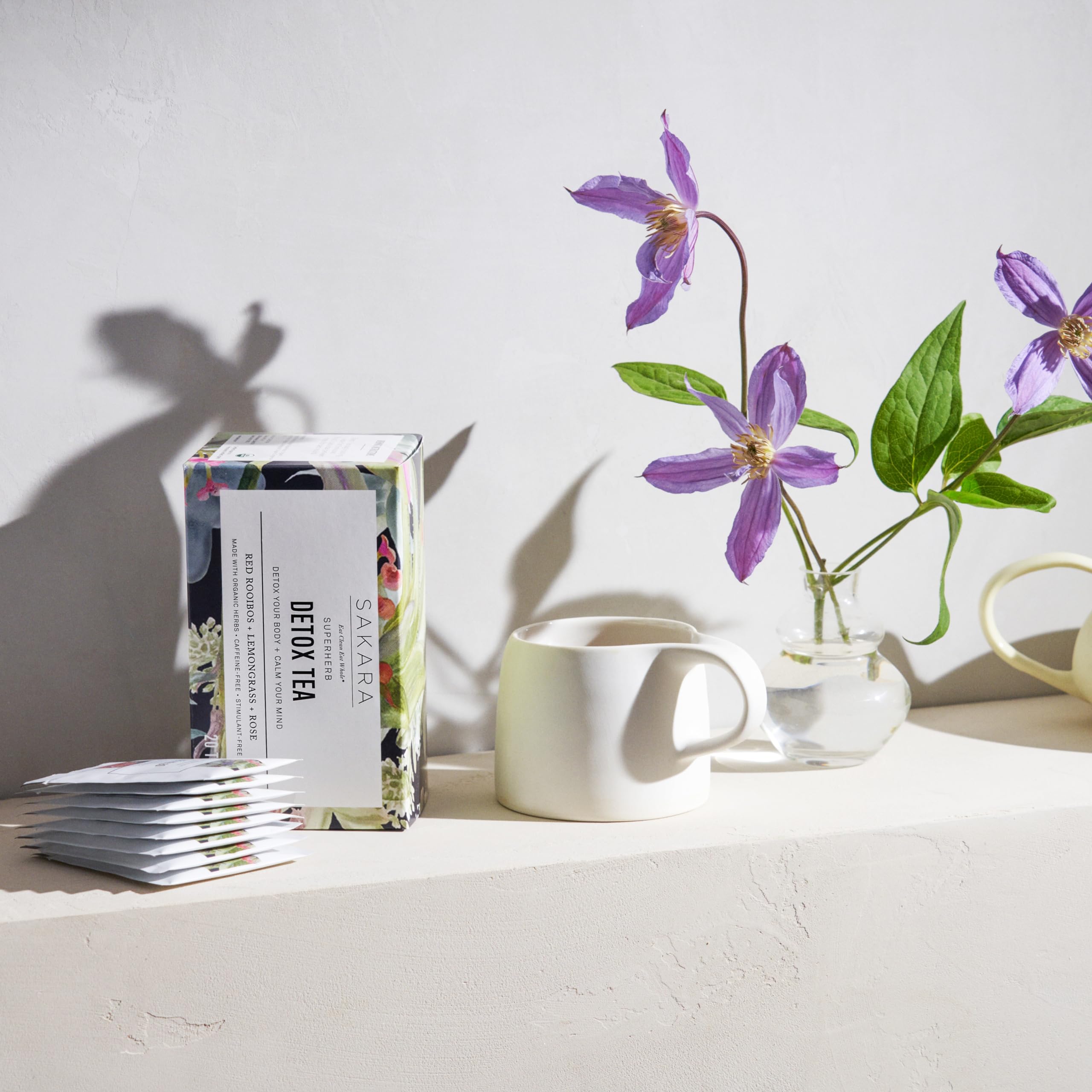 Sakara Detox Tea - Herbal Tea with Rose Petals, Lemon Peel, Lemongrass, & Rooibos SAKARA uk supplements
