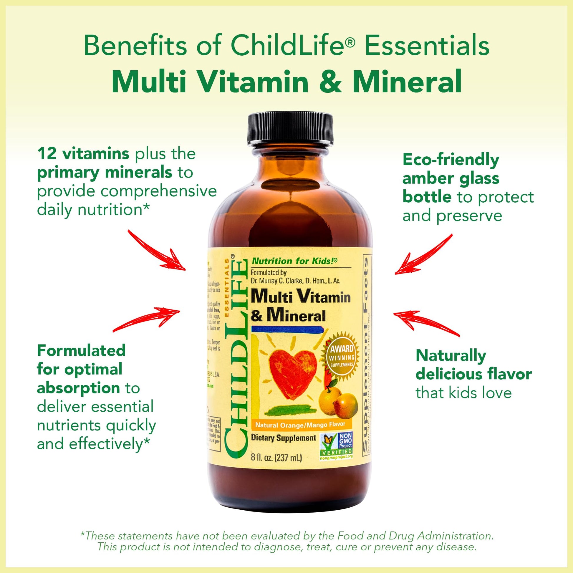 CHILDLIFE ESSENTIALS Kids Multivitamin & Mineral - Kids Vitamins, Liquid Multivitamin for Kids, Toddler Multivitamins, Liquid Vitamins, Baby Multivitamin - Natural Orange & Mango, 8 Fl Oz (Pack of 4) CHILDLIFE ESSENTIALS uk supplements