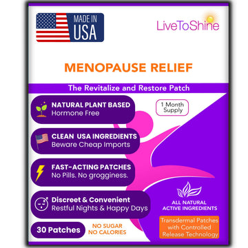 Menopause & Perimenopause Relief Patch for Women – Hot Flash, Mood & Symptom Support – Black Cohosh, Ashwagandha & More – 30 Topical Patches – USA Made by Live to Shine Live To Shine uk supplements