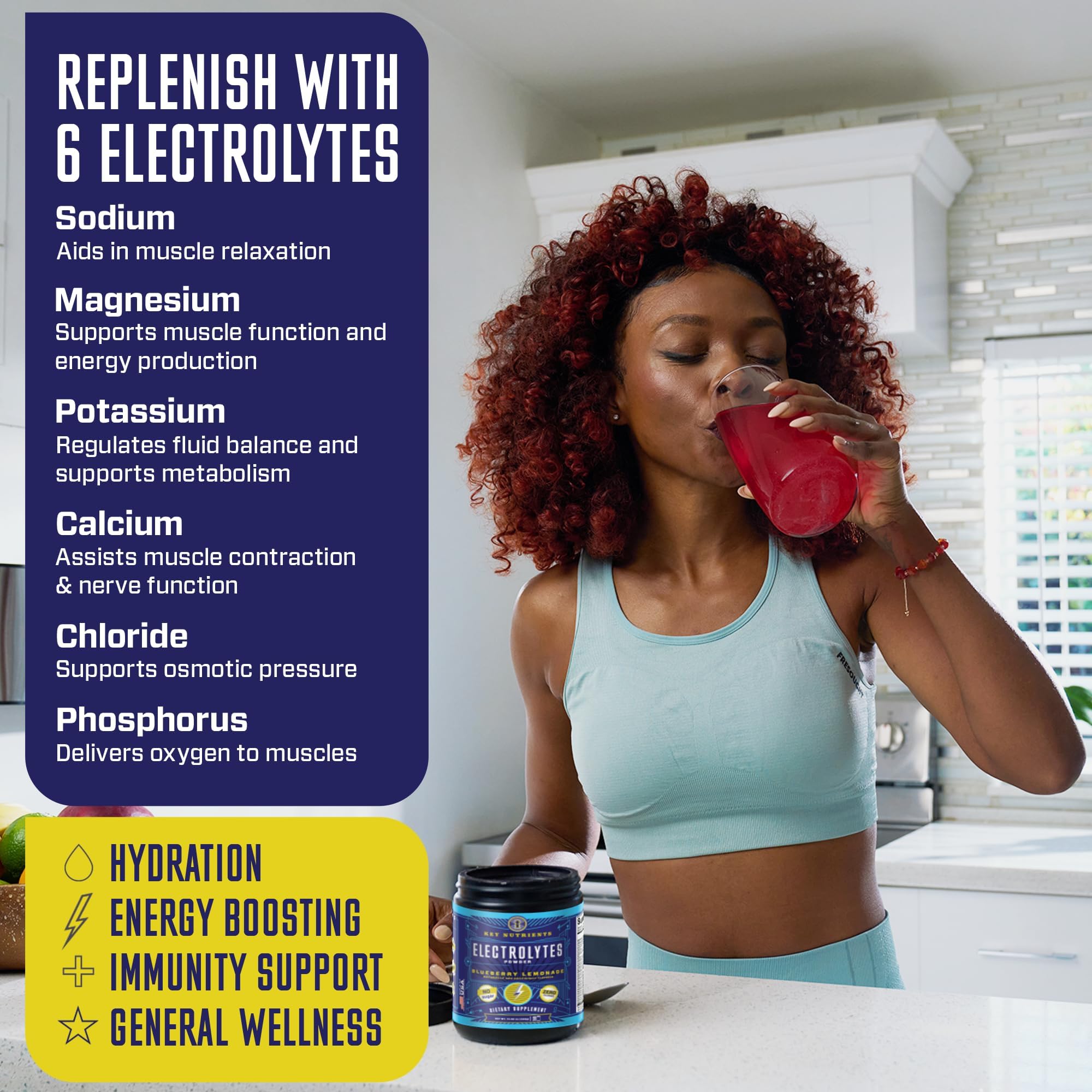 KEY NUTRIENTS Multivitamin Electrolytes Powder No Sugar - Fresh Blueberry Lemonade KEY NUTRIENTS uk supplements