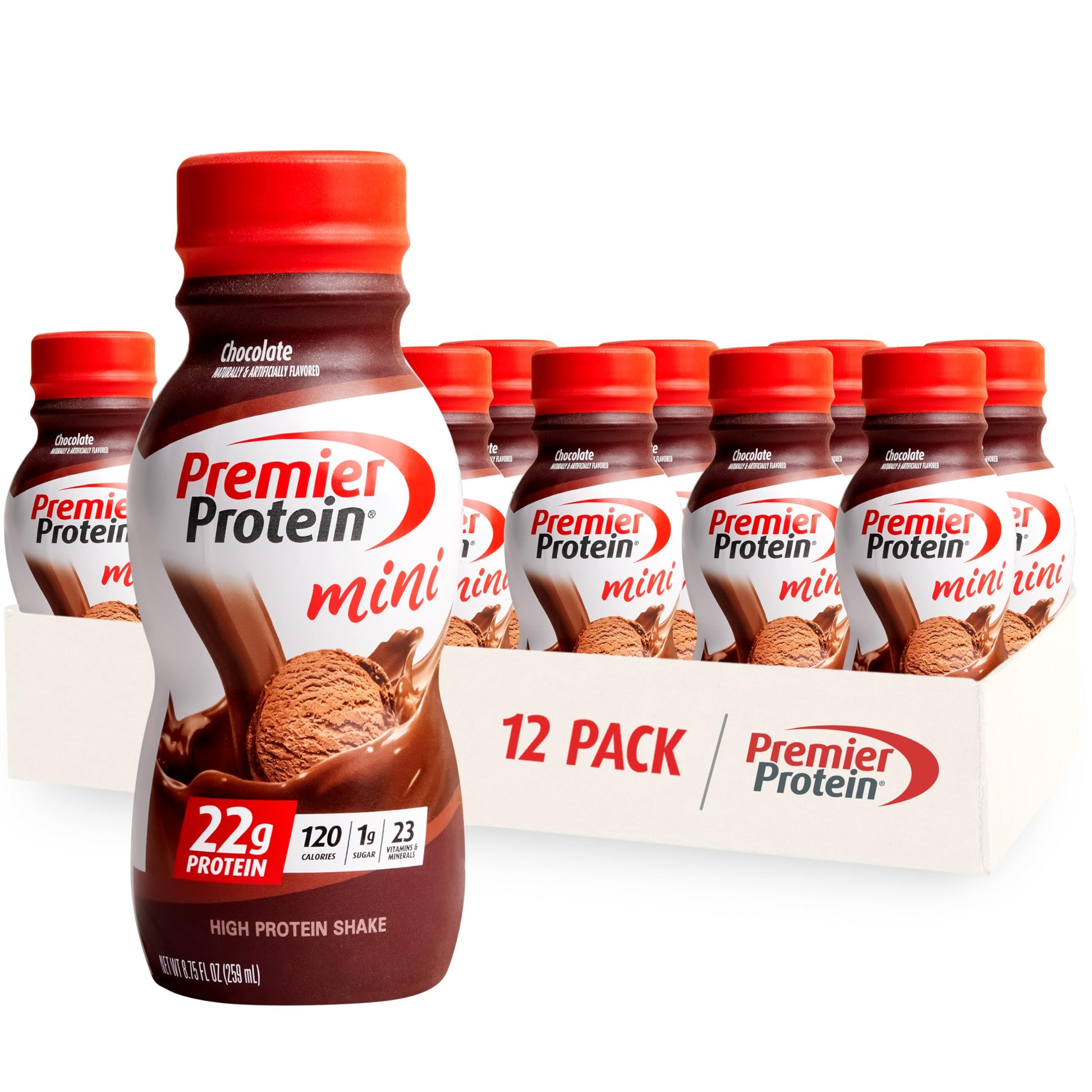 Premier Protein Shake MINIs, Chocolate, 22g Protein, 120 Calories, 1g Sugar, 8.75fl oz Premier Protein uk supplements