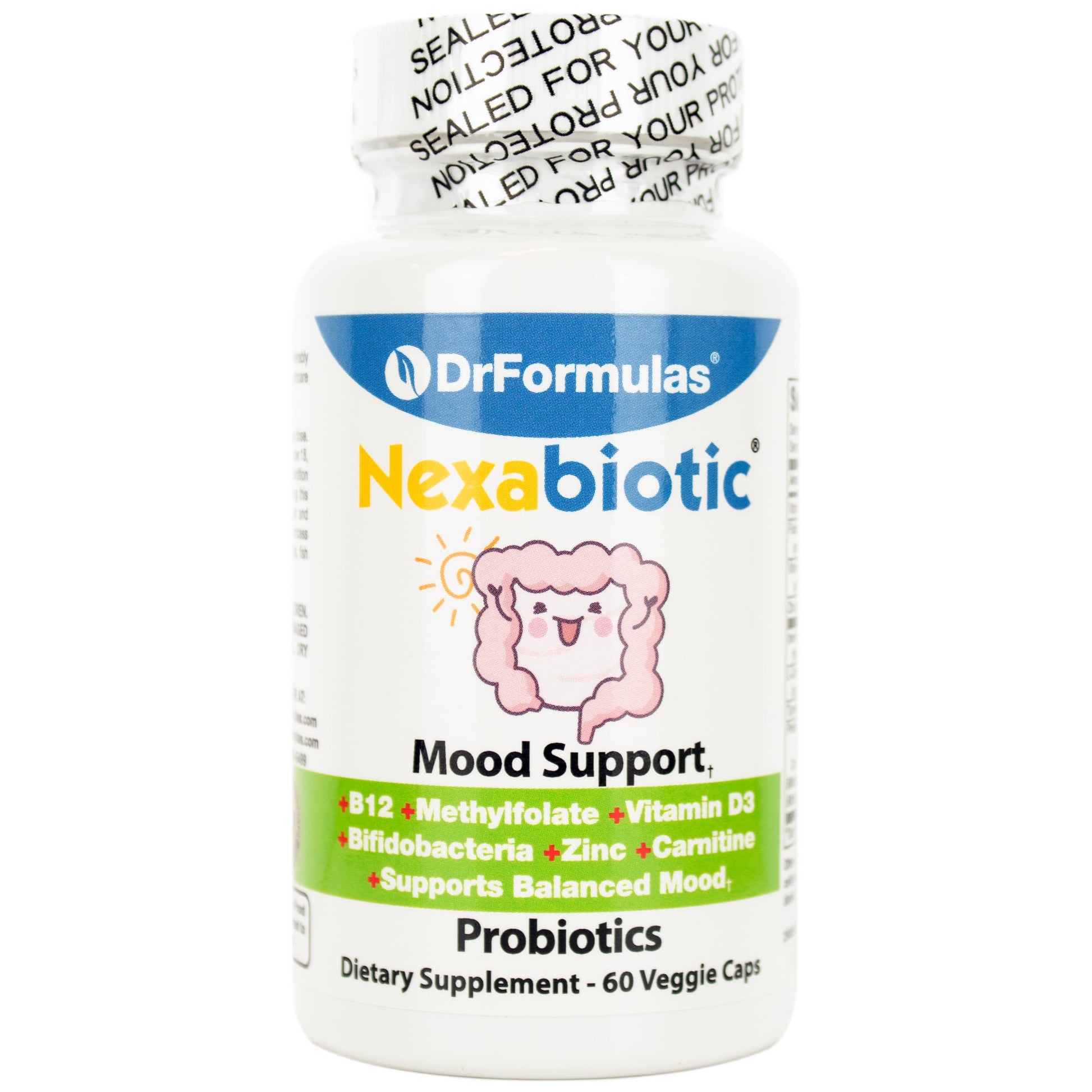 DrFormulas Mood Boost Probiotics for Stress and Calm, Methylfolate for Kids, Women, Men | Nexabiotic Supplement with Bifidobacterium and B-12, 60 Count DrFormulas uk supplements