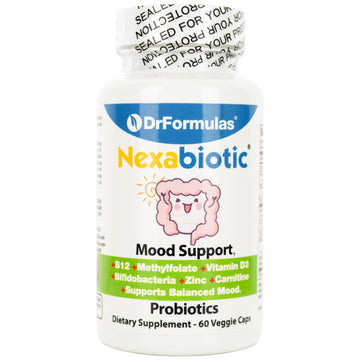 DrFormulas Mood Boost Probiotics for Stress and Calm, Methylfolate for Kids, Women, Men | Nexabiotic Supplement with Bifidobacterium and B-12, 60 Count DrFormulas uk supplements