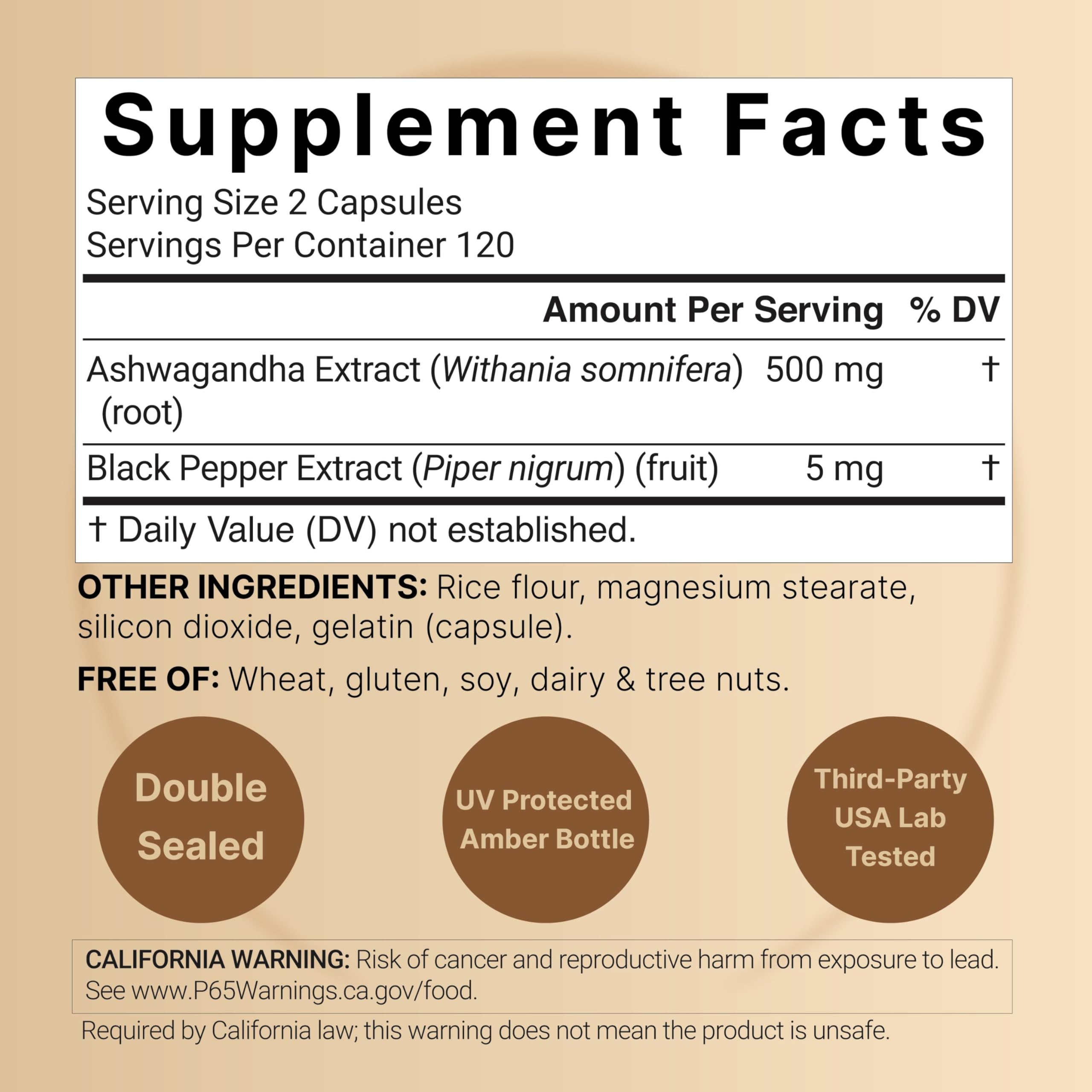 NatureBell Ashwagandha Root with Black Pepper Extract - 240 Capsules - High Strength Adaptogen for Calmness, Relaxation & Immune Support* NatureBell uk supplements