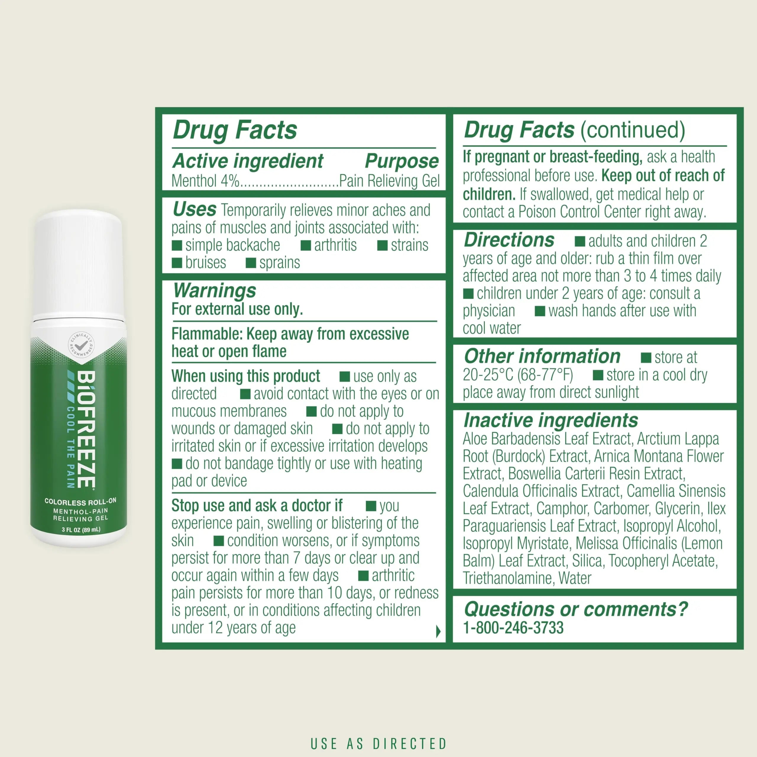 Biofreeze Roll-On Pain-Relieving Gel 3 FL OZ, Colorless (Pack Of 12) Topical Pain Reliever For Muscles And Joints From Arthritis, Backache, Strains, Bruises, & Sprains Biofreeze uk supplements