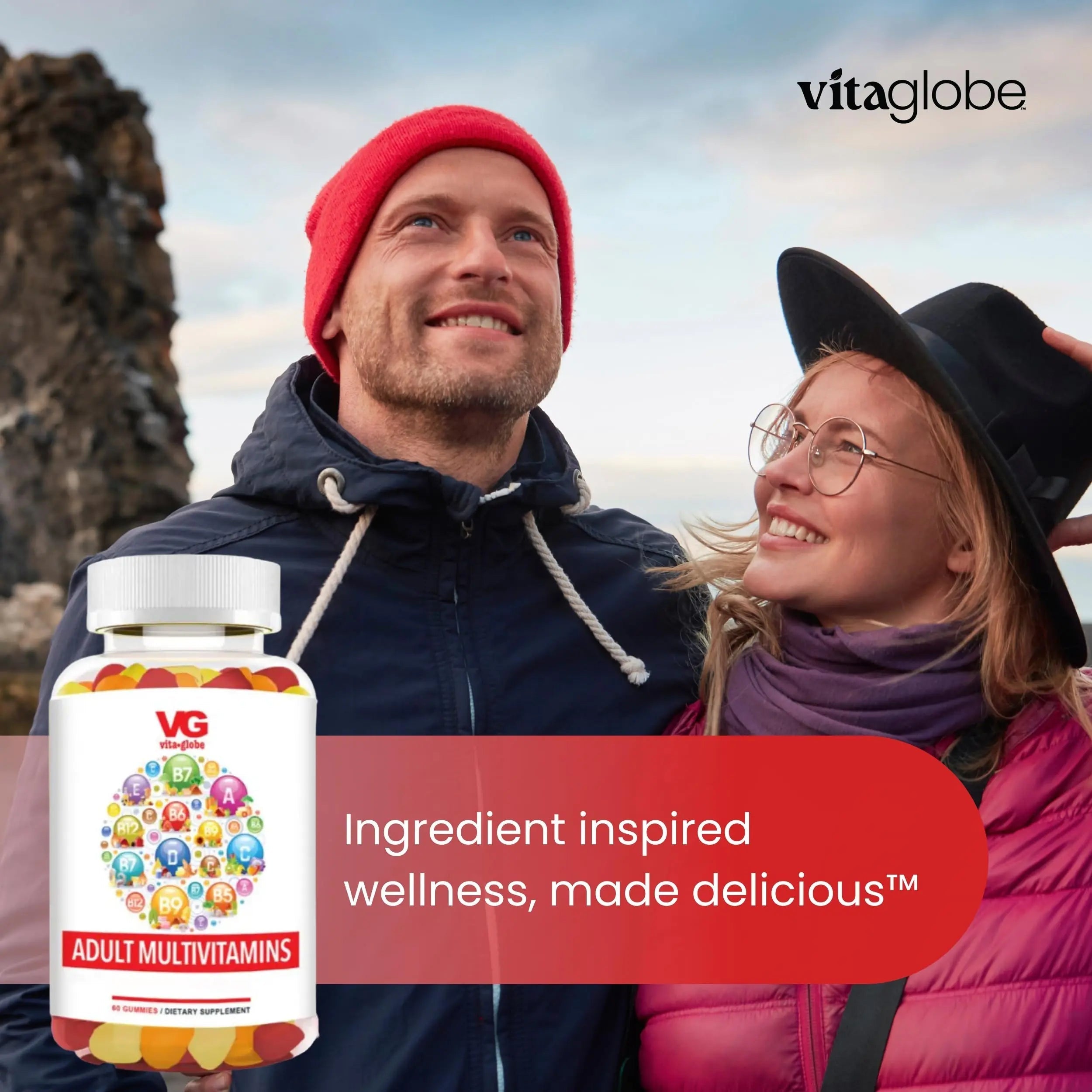 VITA GLOBE Adult Multivitamin Gummies – 9 Daily Vitamins with C, D, E, B6, B12, Folate & Biotin | Delicious Juicy Trio Orange VITA GLOBE uk supplements