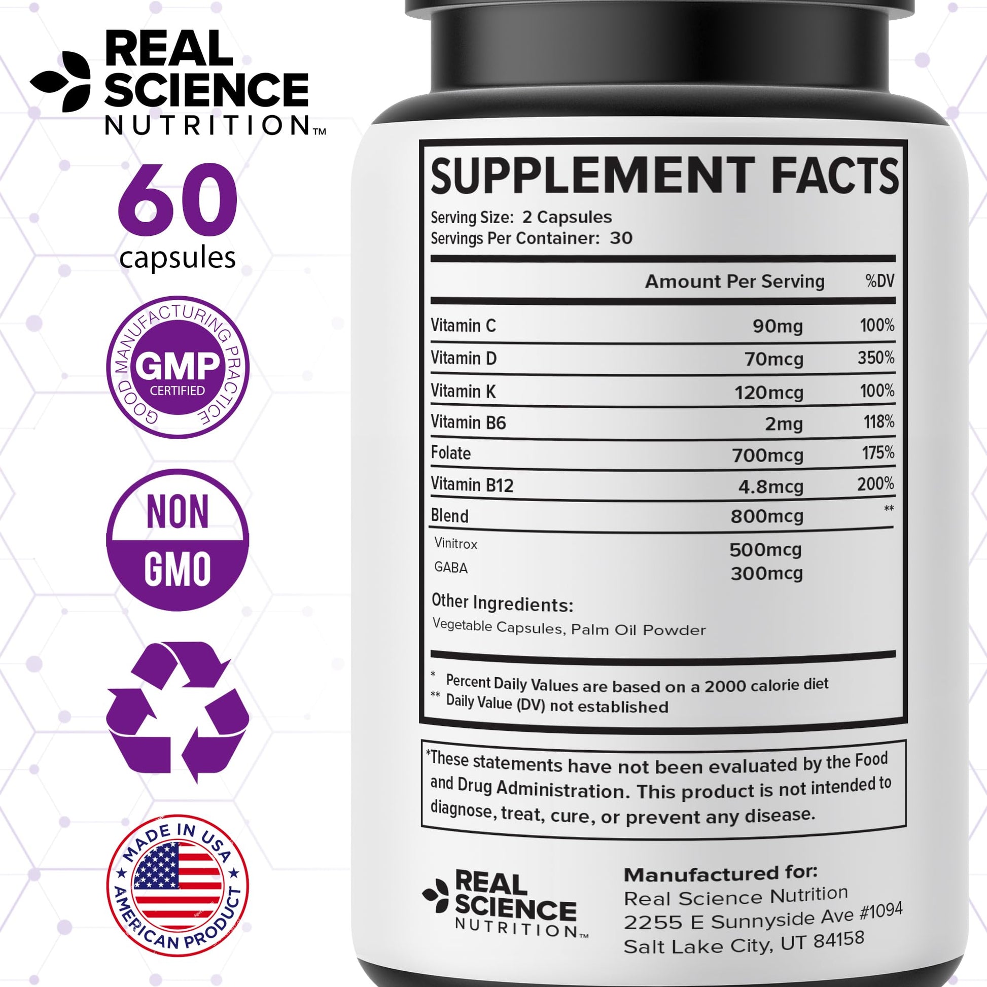 Real Science Carpal Miracle – All Natural Carpal Tunnel Relief & Wrist Support Supplement with Vitamins B6, B12, C, D, K + GABA – Hand & Nerve Comfort – Made in USA, 60 Caps Real Science Nutrition uk supplements