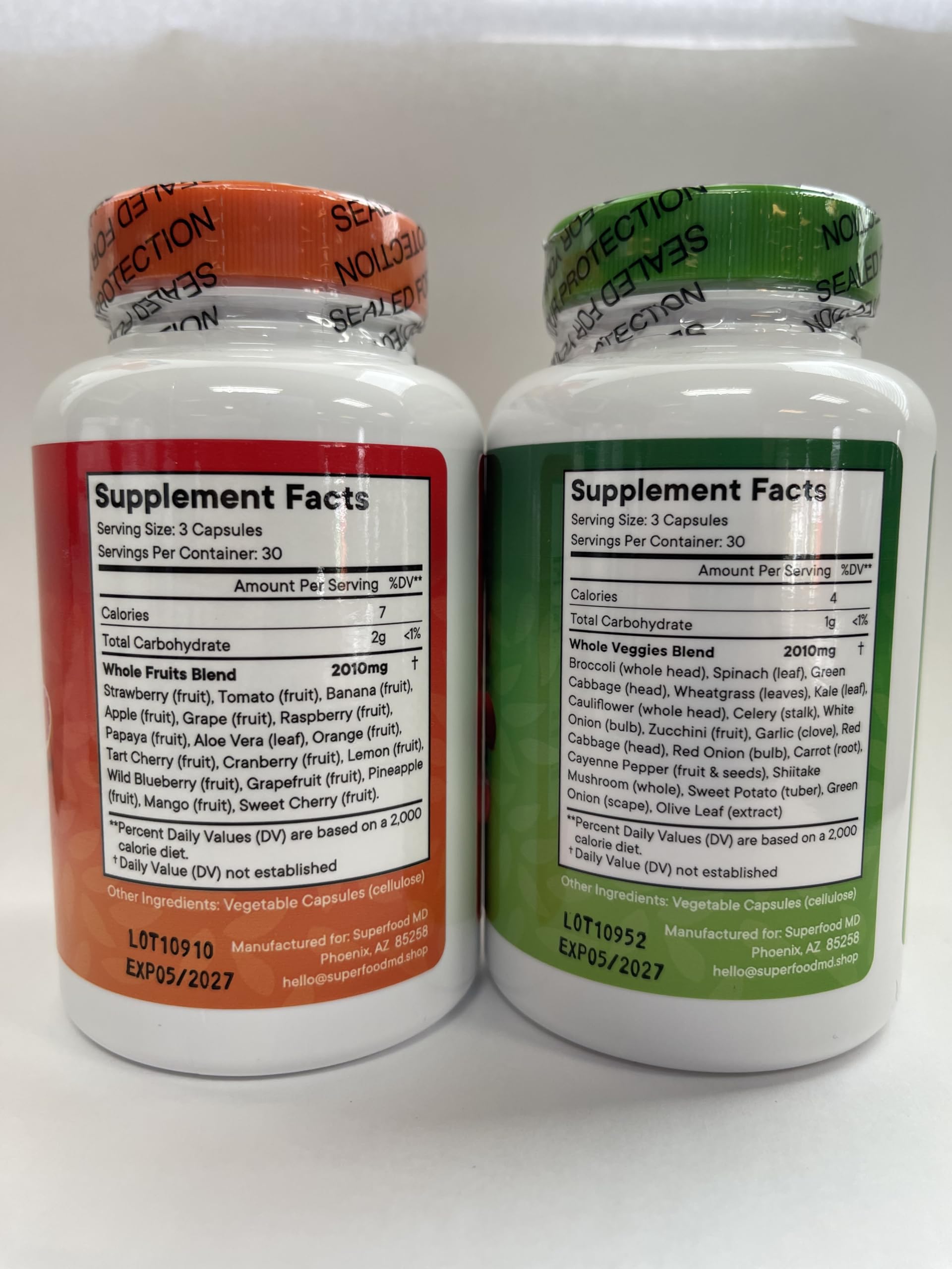 Superfood MD Fruits & Veggies Supplement - Whole Food Natural Superfoods - with Beta Carotene - Soy Free- 90 Count (Pack of 2) Superfood MD uk supplements