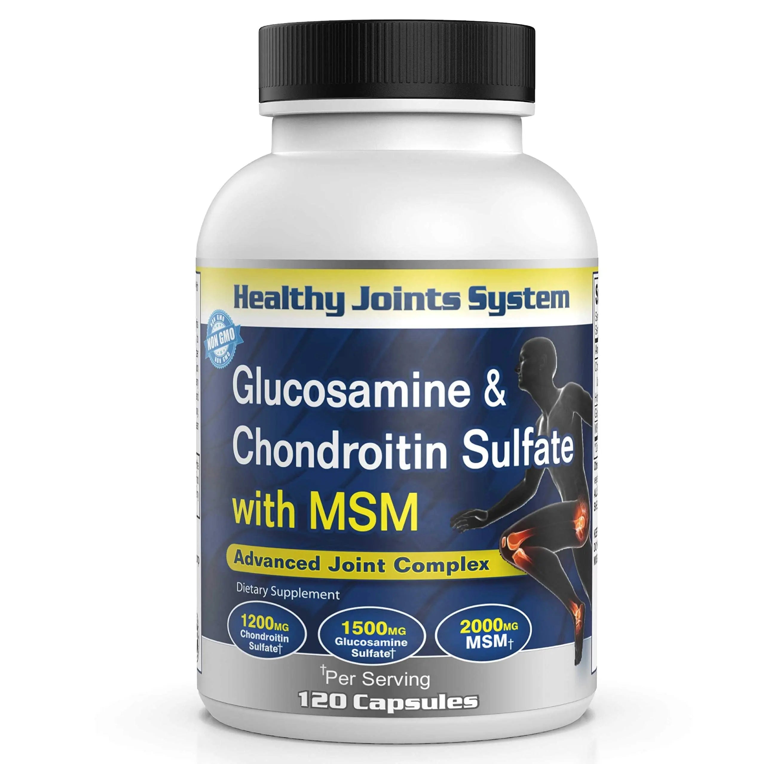 Healthy Joints System Glucosamine Chondroitin MSM Supplement for Joint & Bone Health - 120 Capsules | Joint Support & Discomfort Relief for Back, Knees, Hands Healthy Joints System uk supplements