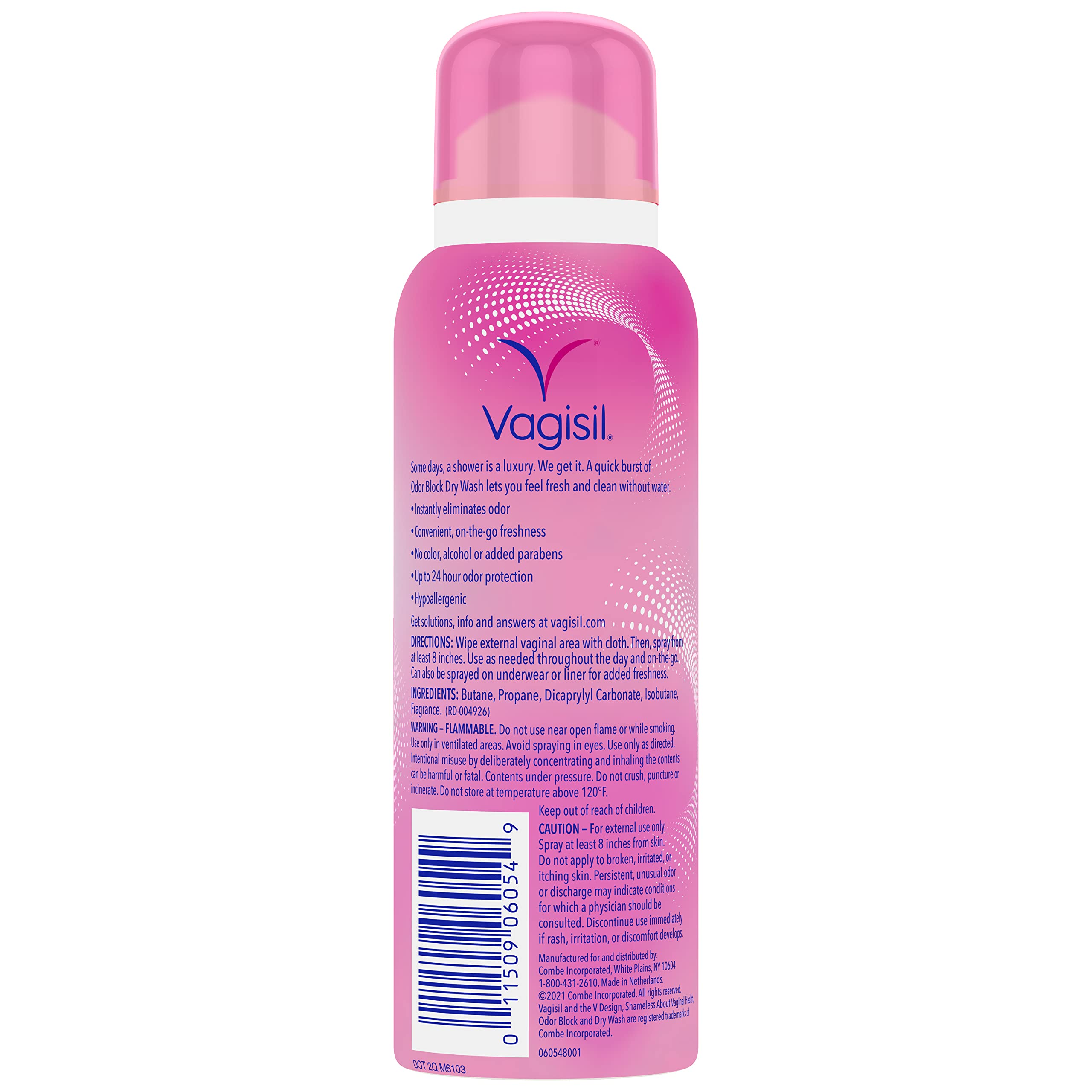 Vagisil Odor Block Dry Wash Spray for Feminine Hygiene, Gynecologist Tested, Hypoallergenic, 2.6 Ounces Vagisil uk supplements