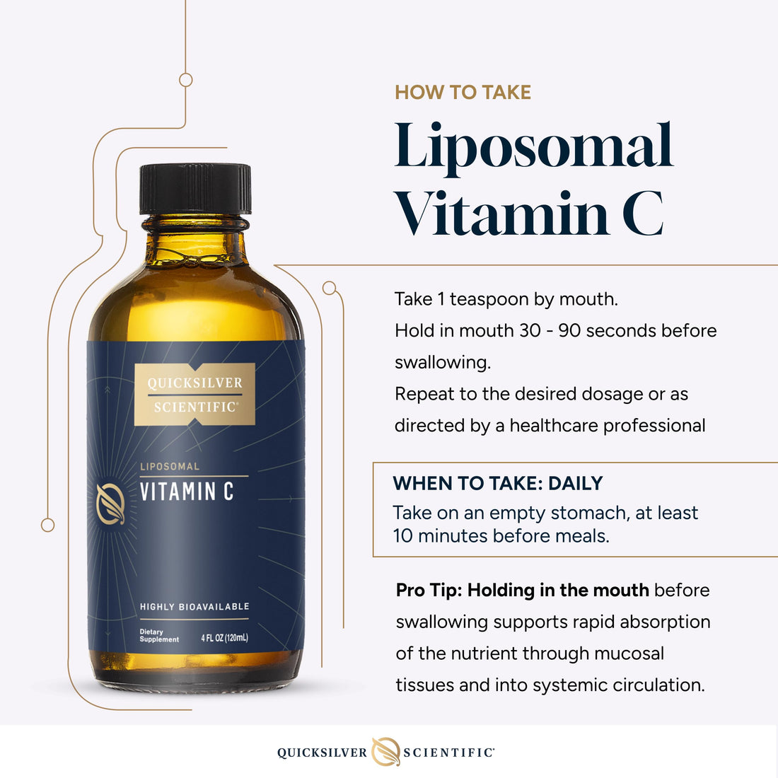 Quicksilver Scientific Liposomal Vitamin C - 1000mg Buffered Liquid Vitamin C Supplement - Immune + Antioxidant Support - Liposomes for Superior Absorption - Vegan + Non-GMO (4oz / 120ml) Quicksilver Scientific uk supplements