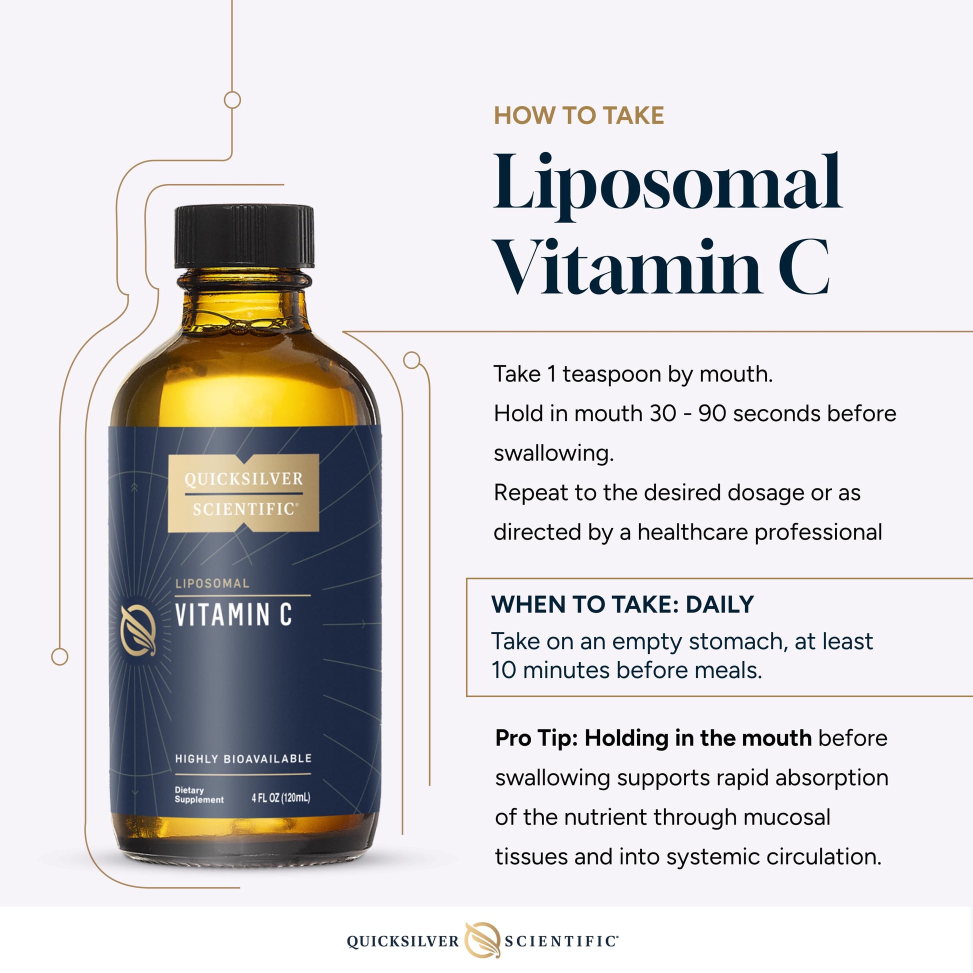 Quicksilver Scientific Liposomal Vitamin C - 1000mg Buffered Liquid Vitamin C Supplement - Immune + Antioxidant Support - Liposomes for Superior Absorption - Vegan + Non-GMO (4oz / 120ml) Quicksilver Scientific uk supplements