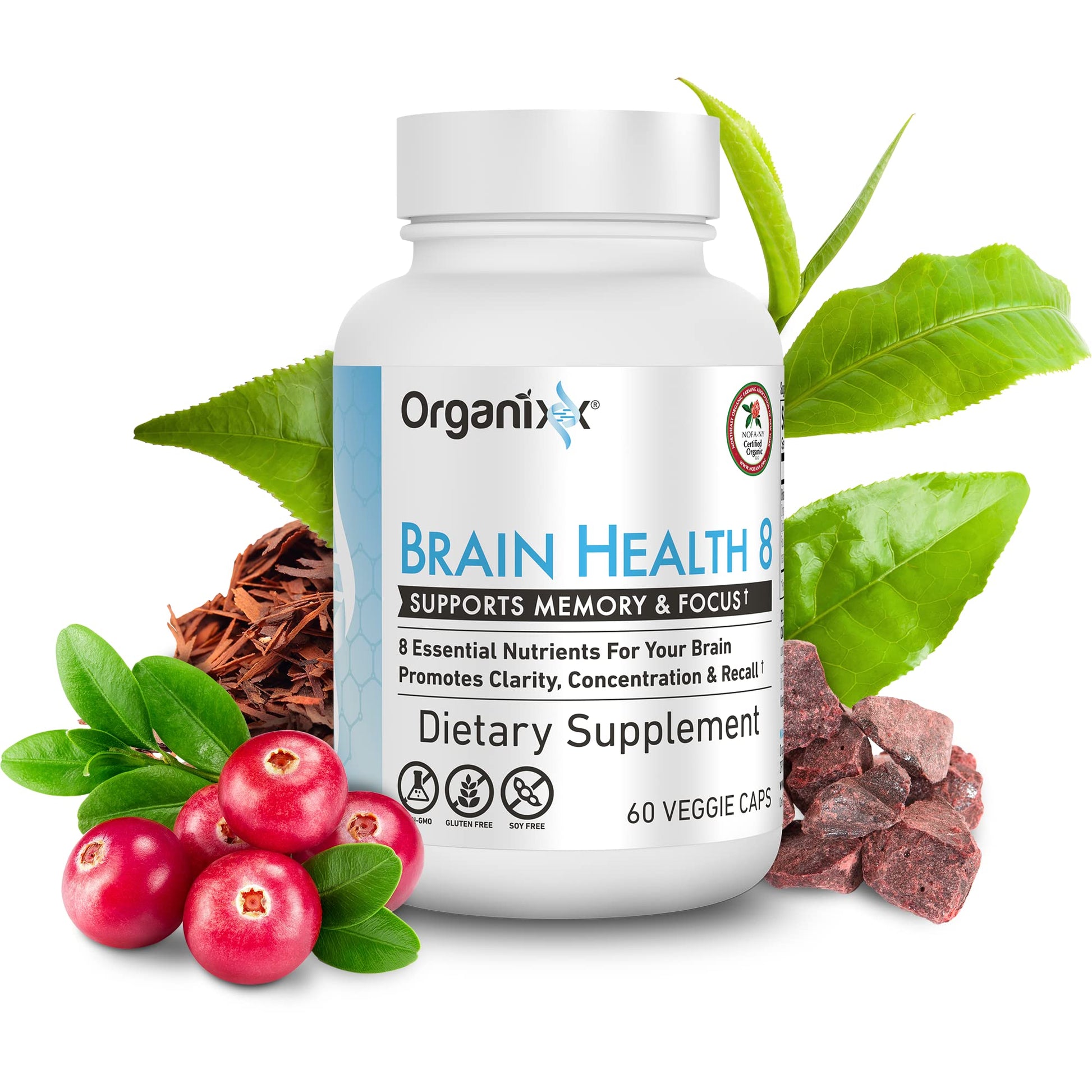 Organixx Ageless Brain Powerful Brain Health Supplement to Support Brain Function, Clarity, Focus, Re-Energize Brain Cells, Helps Promote a Balanced Mood, Gluten Free, Non GMO, 60 Vegetarian Capsules Organixx uk supplements