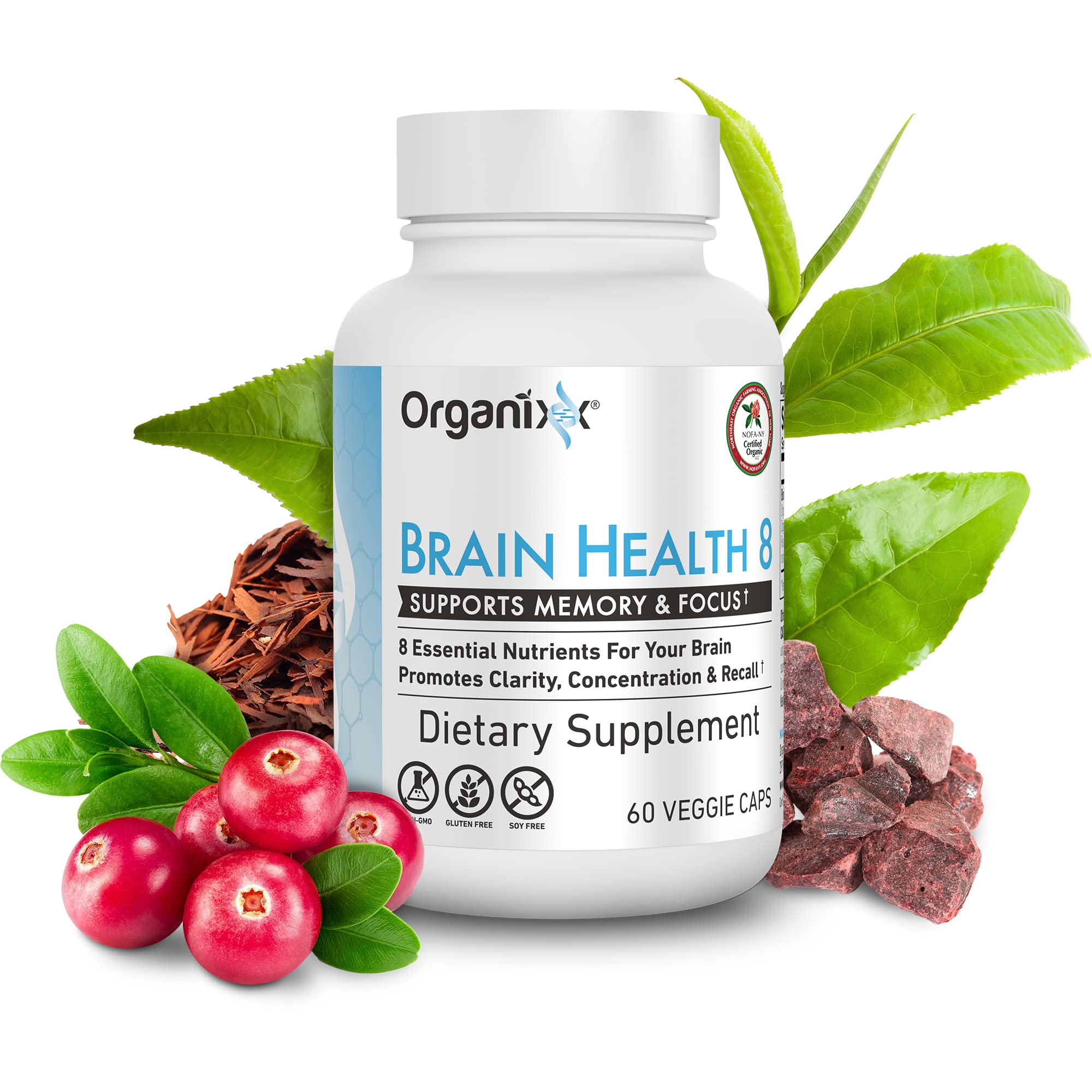 Organixx Ageless Brain Powerful Brain Health Supplement to Support Brain Function, Clarity, Focus, Re-Energize Brain Cells, Helps Promote a Balanced Mood, Gluten Free, Non GMO, 60 Vegetarian Capsules Organixx uk supplements
