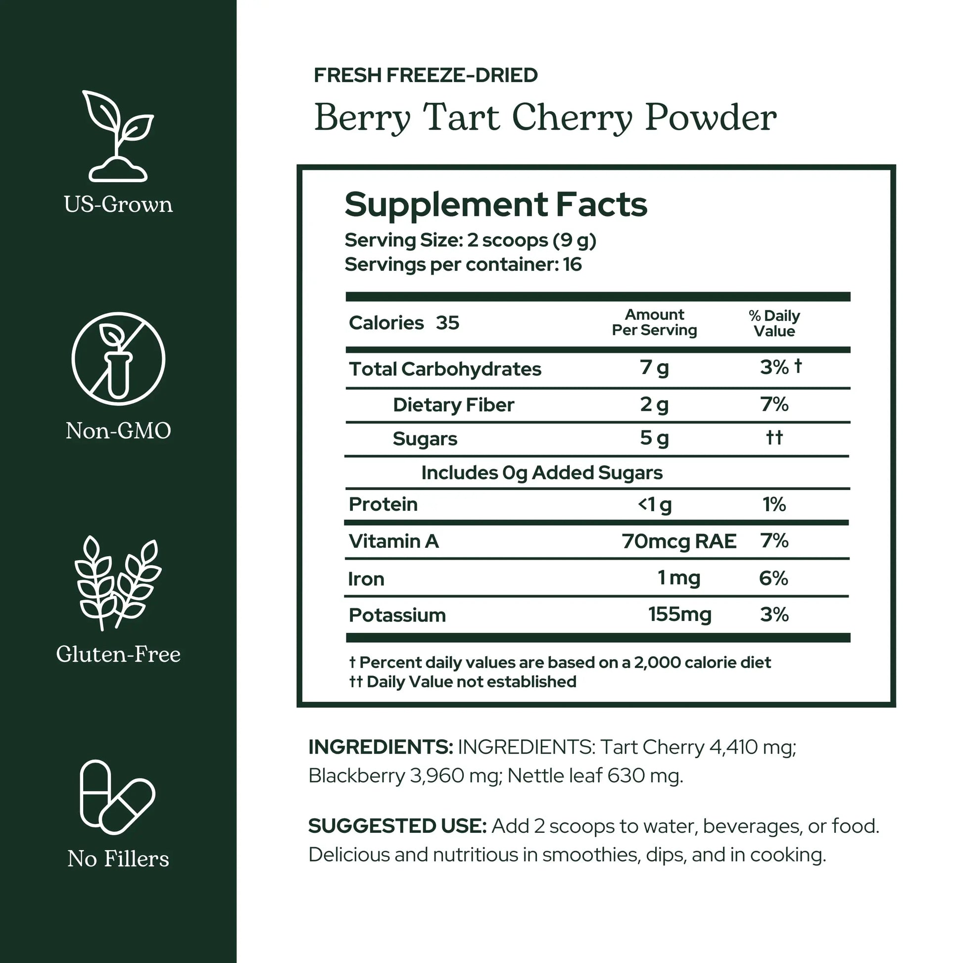 Eclectic Herb - Berry Tart Cherry Powder | Joint Support Supplement | Superfood Vitamin & Mineral Supplement | Freeze Dried, Vegan, Non-GMO, Gluten-Free (5.1 oz | 144 g) ECLECTIC INSTITUTE uk supplements