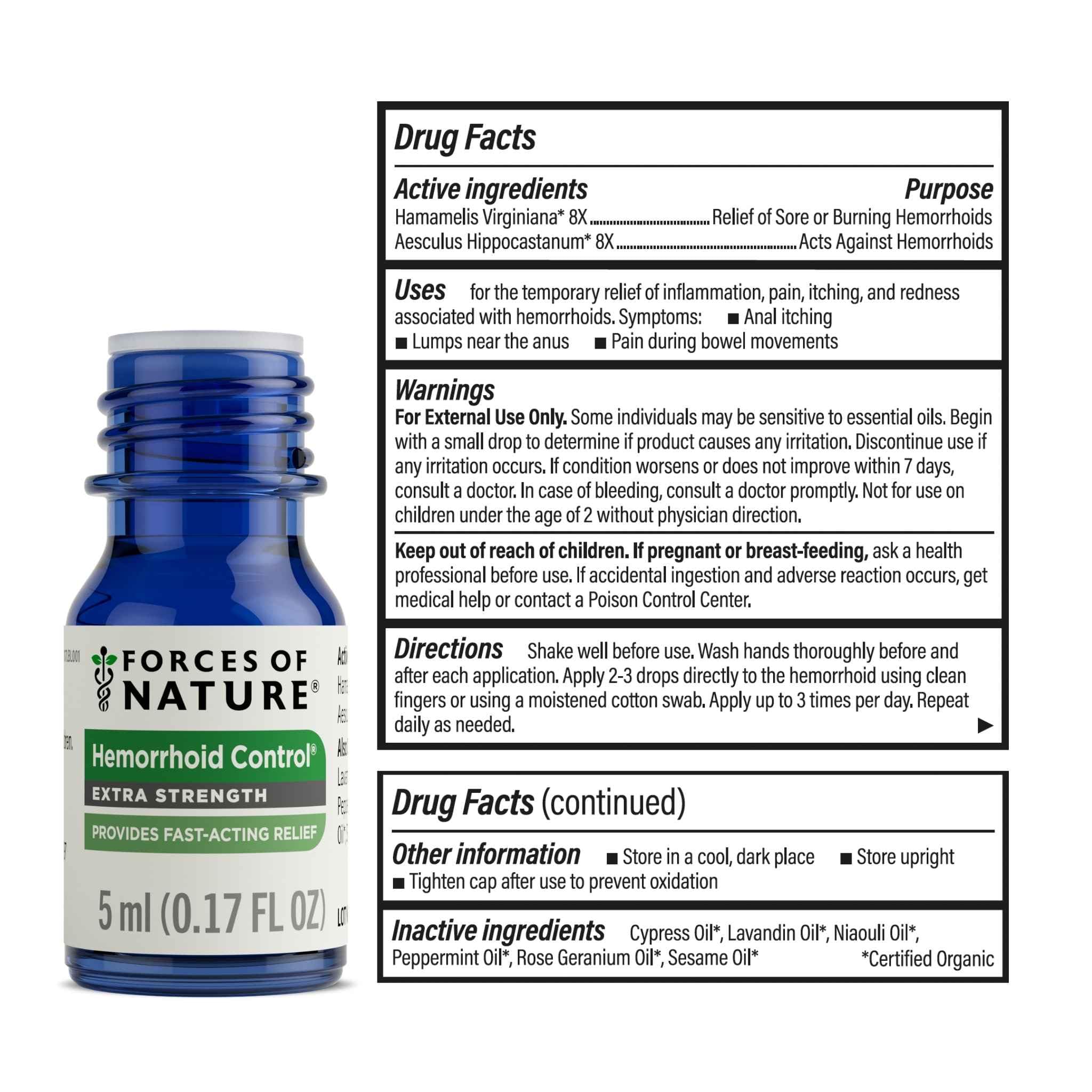 Forces of Nature Hemorrhoid Control Extra Strength (5ml) + Organic Fissure Care (5ml) | Virtual Bundle Forces of Nature uk supplements