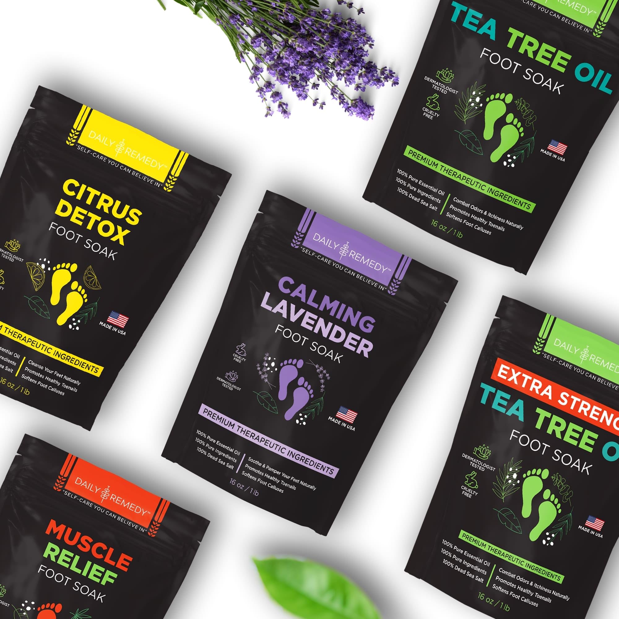 Calming Lavender Foot Soak with Epsom Salt, Made in USA, Foot Soak Soothes Sore Tired DAILY REMEDY uk supplements