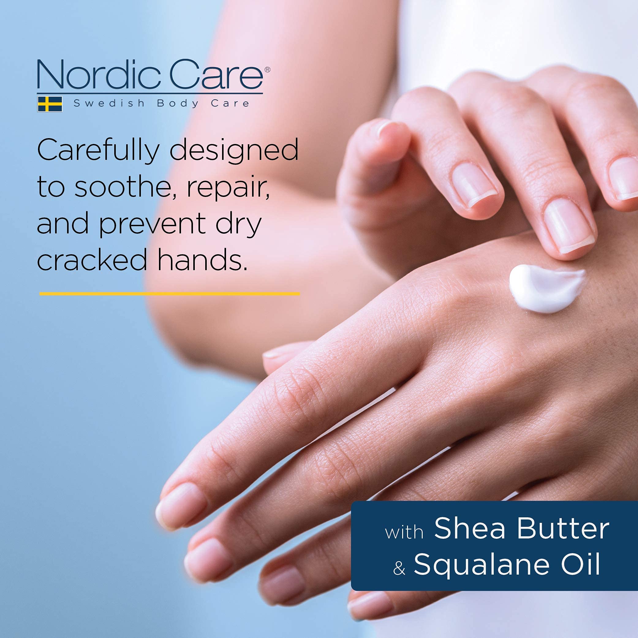 Nordic Care Hand Cream, 6 oz. | Shea Butter Hand Lotion for Dry Hands and Cracked Skin | Paraben & Lanolin-free | Essential Oils, Vitamin A & E, Squalane & Lavender Nordic Care uk supplements