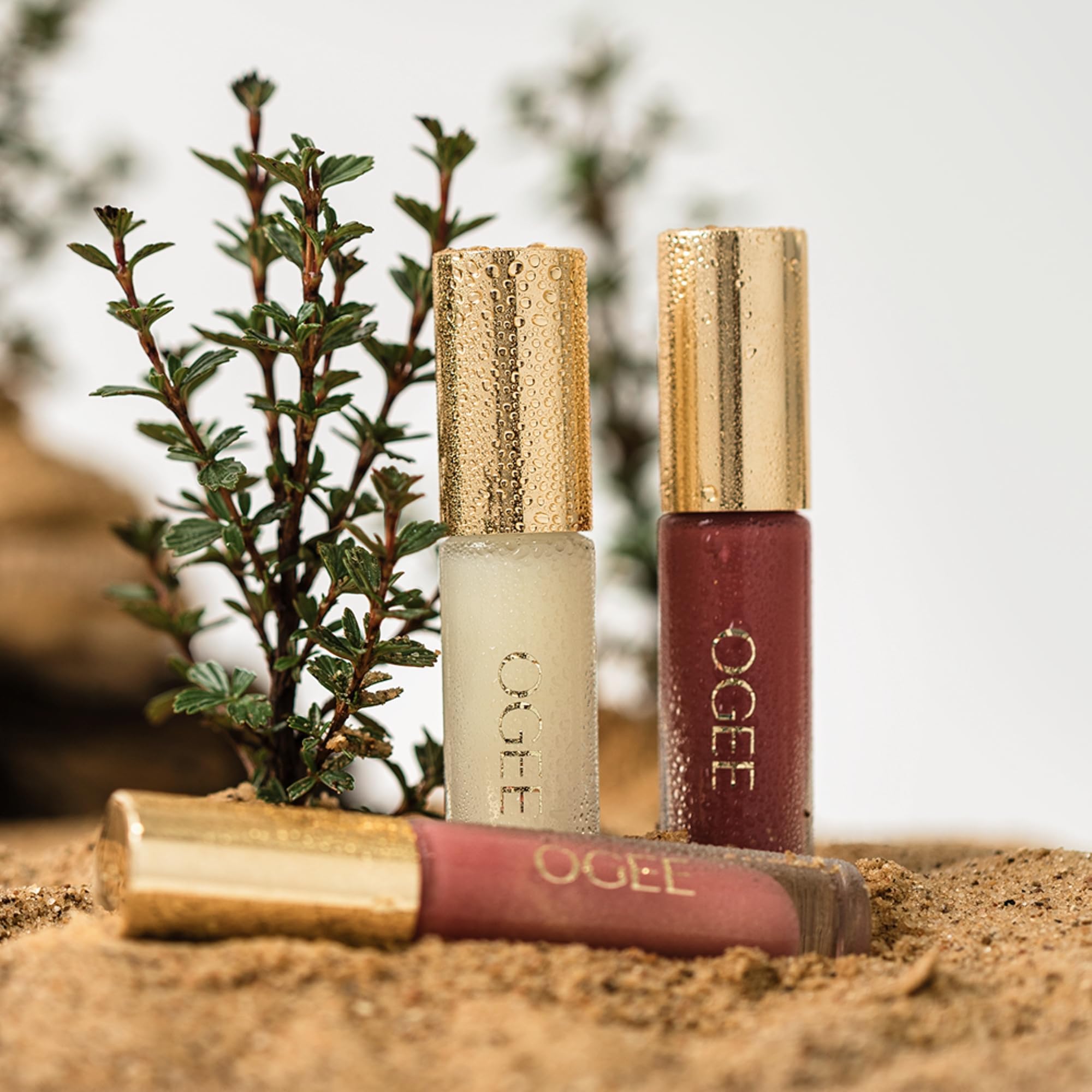 Ogee Beyond Clean Lip Gloss - Certified Organic Lip Gloss for Women - Effortlessly Plump, Hydrate & Add High-Shine Color, Freesia - Desert Rose Shimmer Ogee uk supplements