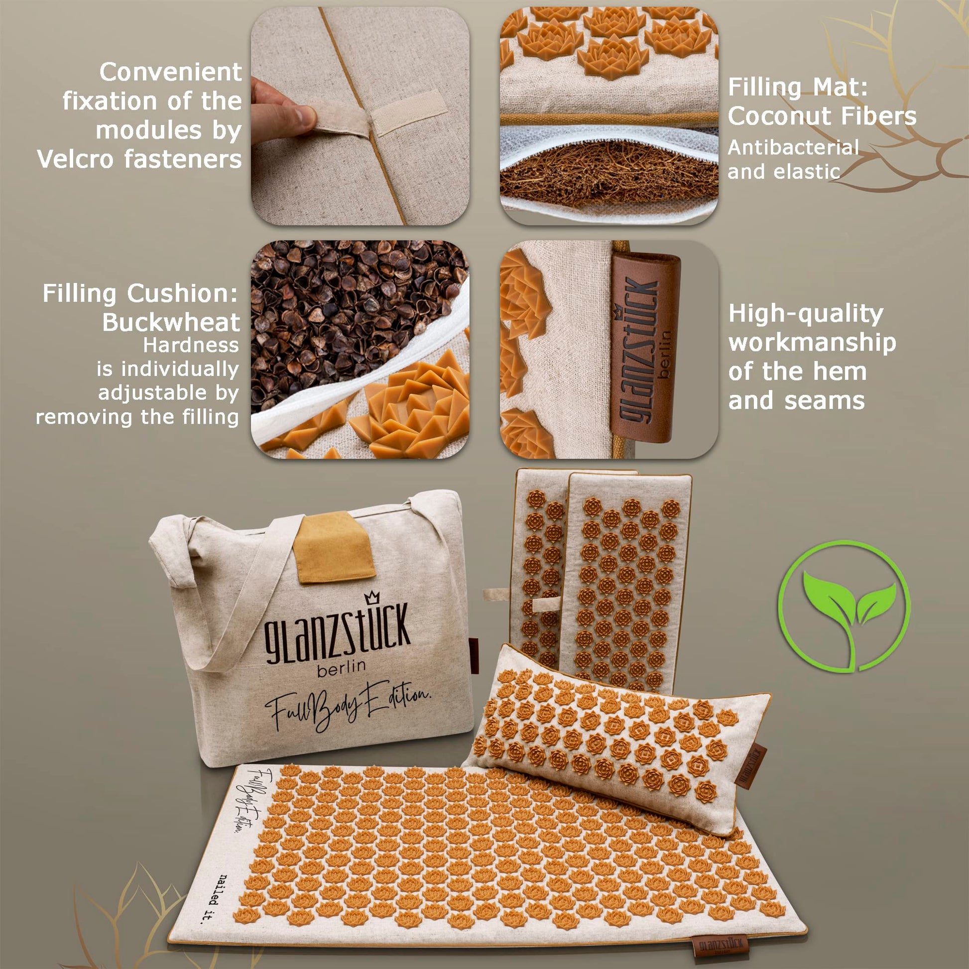 Glanzstück Berlin® Health Collection XXL Acupressure Mat Set for Full Body for Tension Headaches Glanzstück Berlin uk supplements