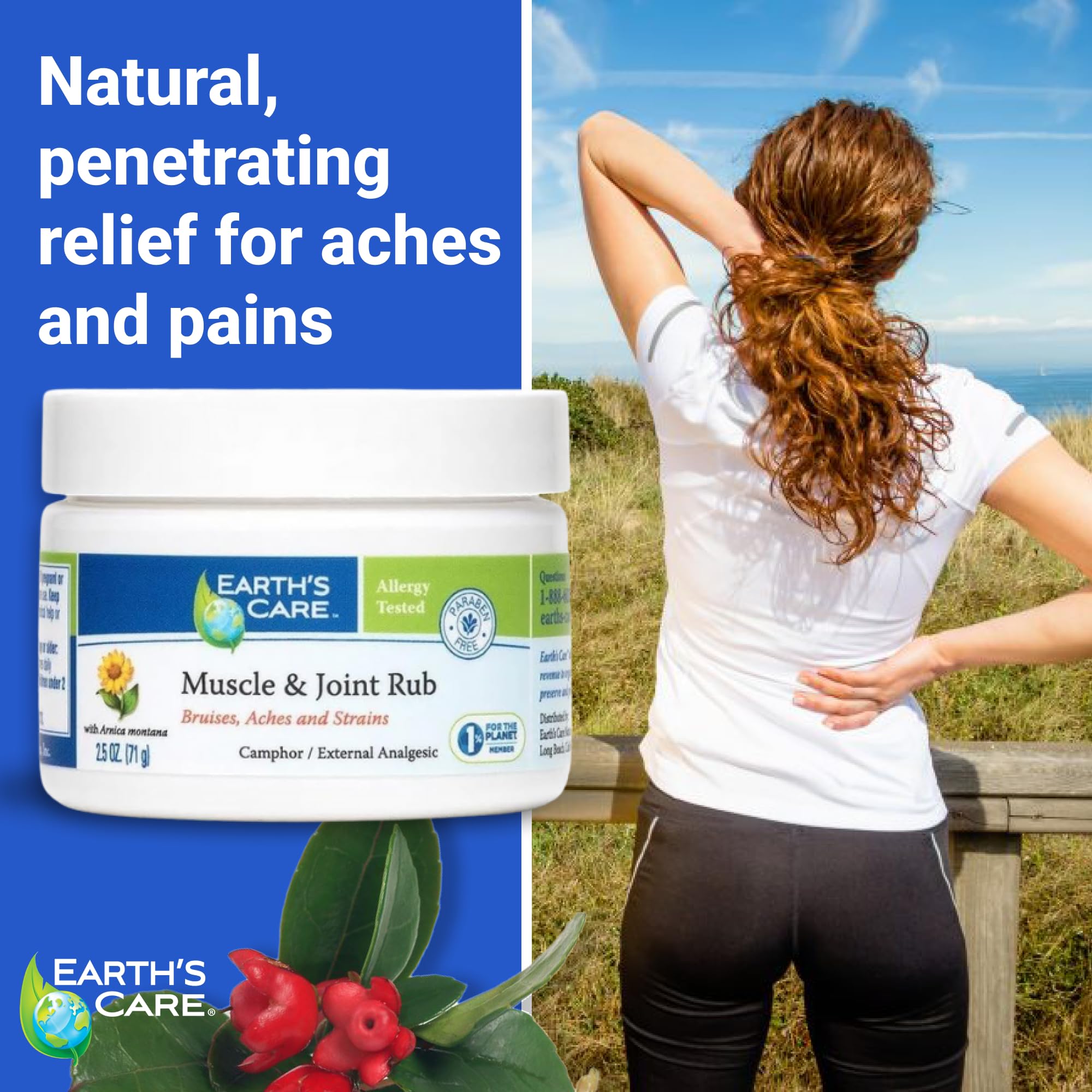 Earth's Care Muscle & Joint Rub - for Sore Muscles, Bruises, Aches and Strains - 2.5 OZ. Earth's Care uk supplements
