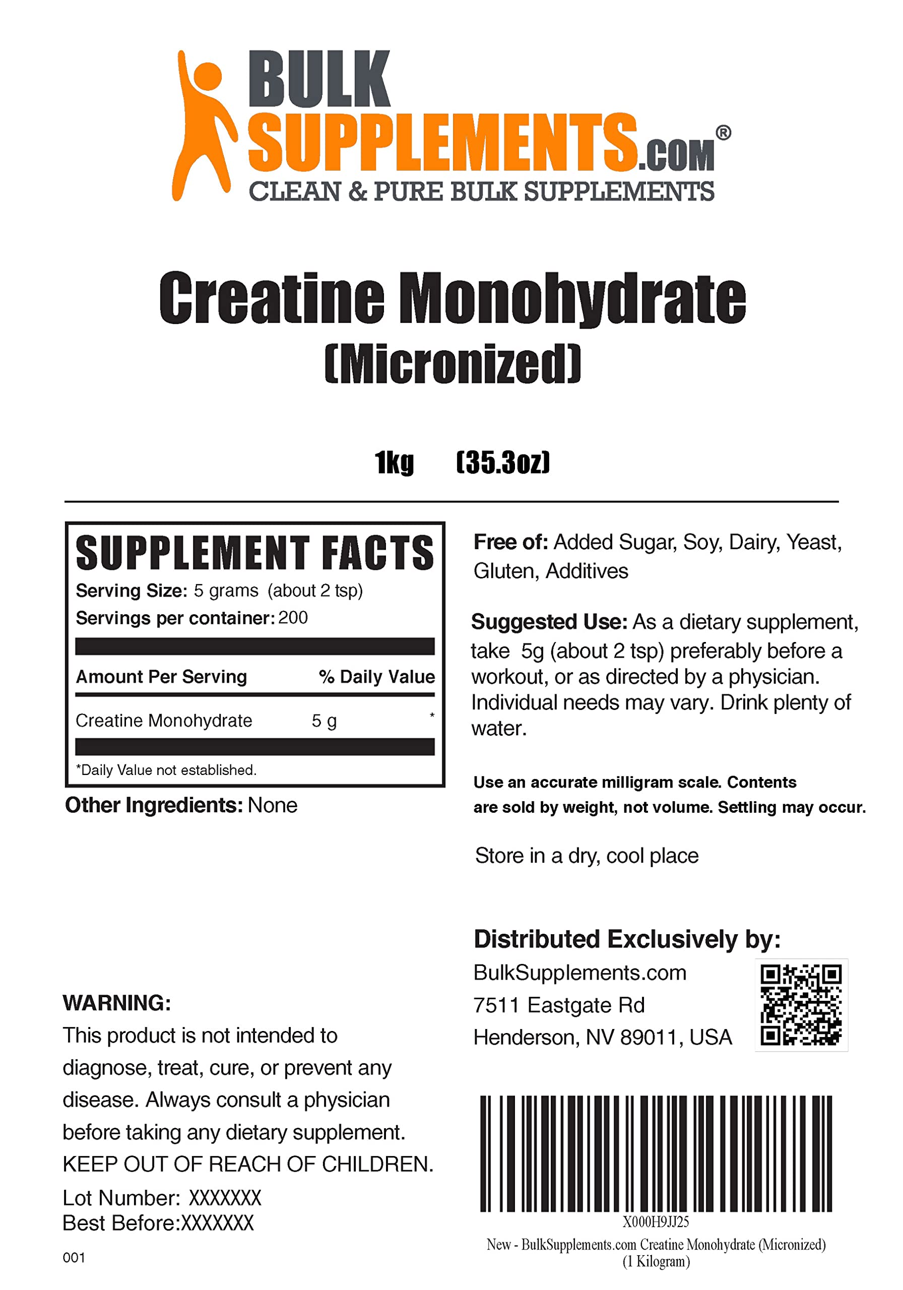 BULKSUPPLEMENTS.COM Beta Alanine Powder 1KG, with Creatine Monohydrate Powder BULKSUPPLEMENTS.COM uk supplements