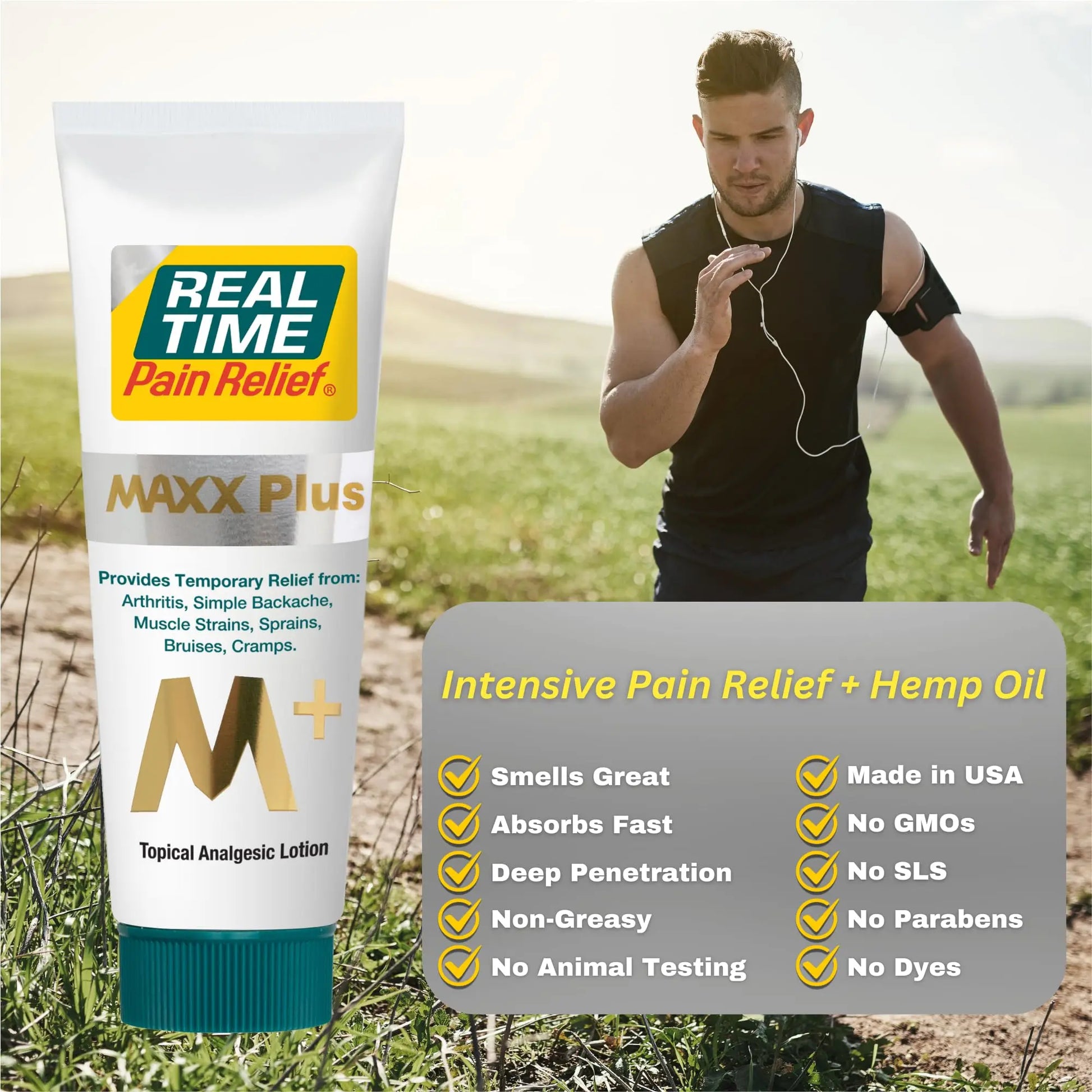 Real Time Pain Relief MAXX Plus - 7oz Tube | Intensive Formula with 19 Natural Ingredients Including Hemp Oil | Fast-Acting Relief for Muscle Pain, Arthritis, Backaches, and More Real Time Pain Relief uk supplements