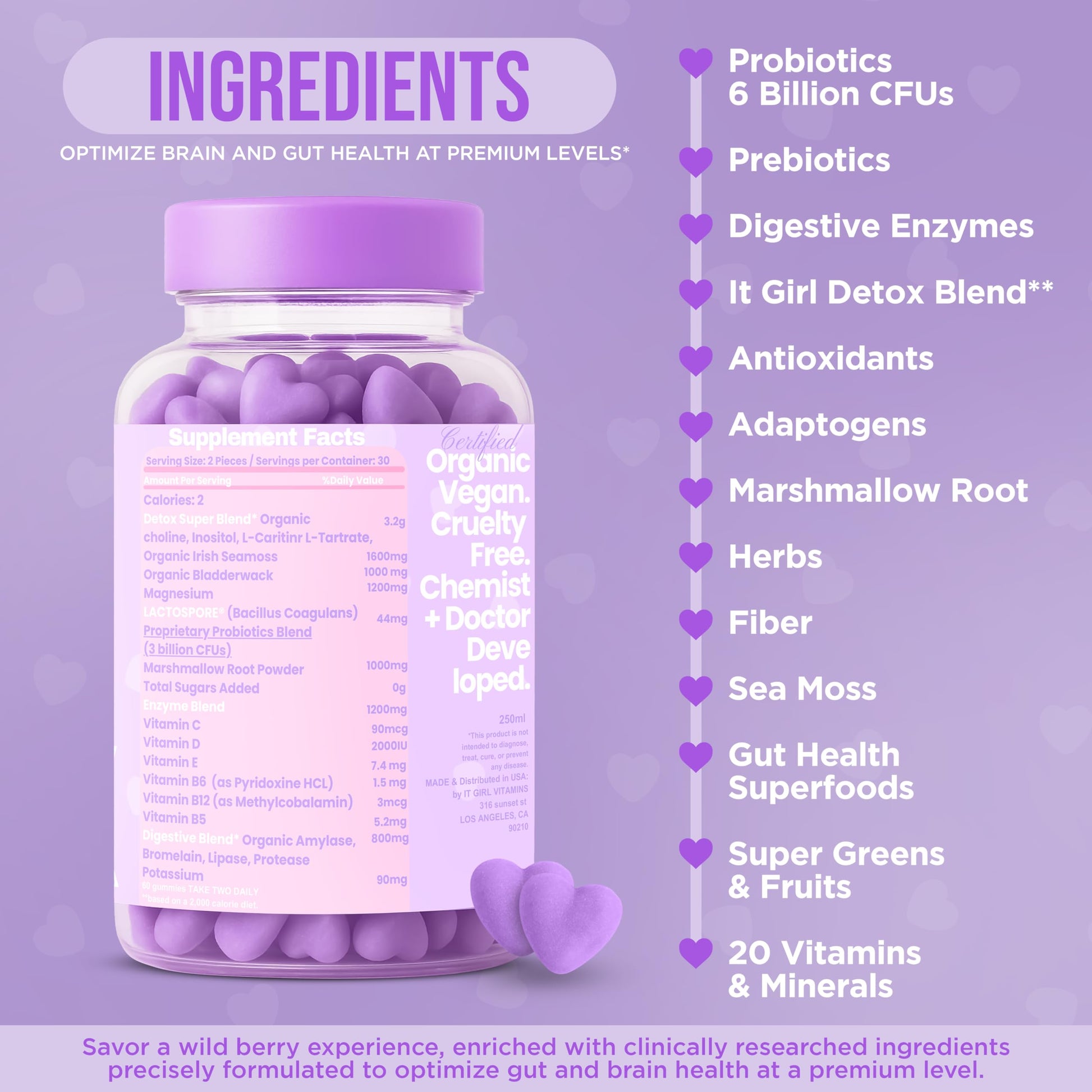 Gut Health Cleanse Detox Gummies for Women & Teens – Probiotics, Prebiotics, Digestive Enzymes & Superfoods Greens Blend – Vegan Daily Digestive Supplement for Bloating Relief, Debloat & Gut Wellness It Girl Vitamins uk supplements
