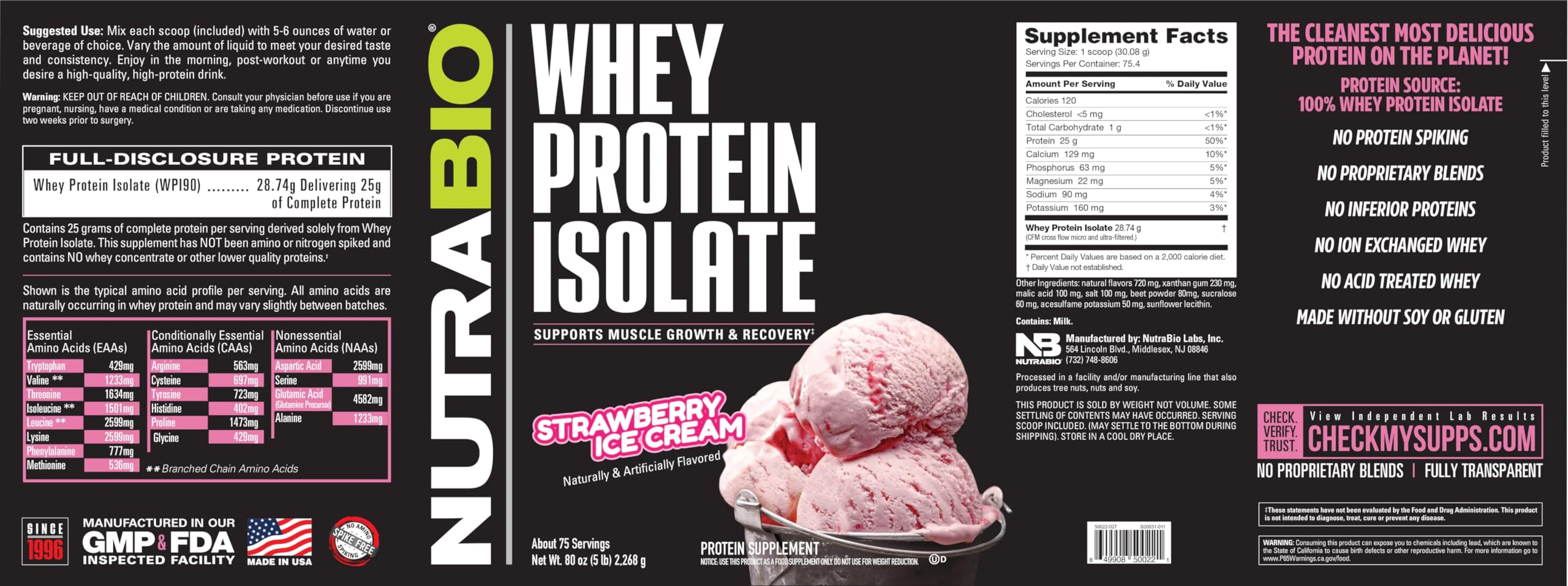 NutraBio Whey Protein Isolate Supplement – 25g of Protein Per Scoop with Complete NutraBio uk supplements
