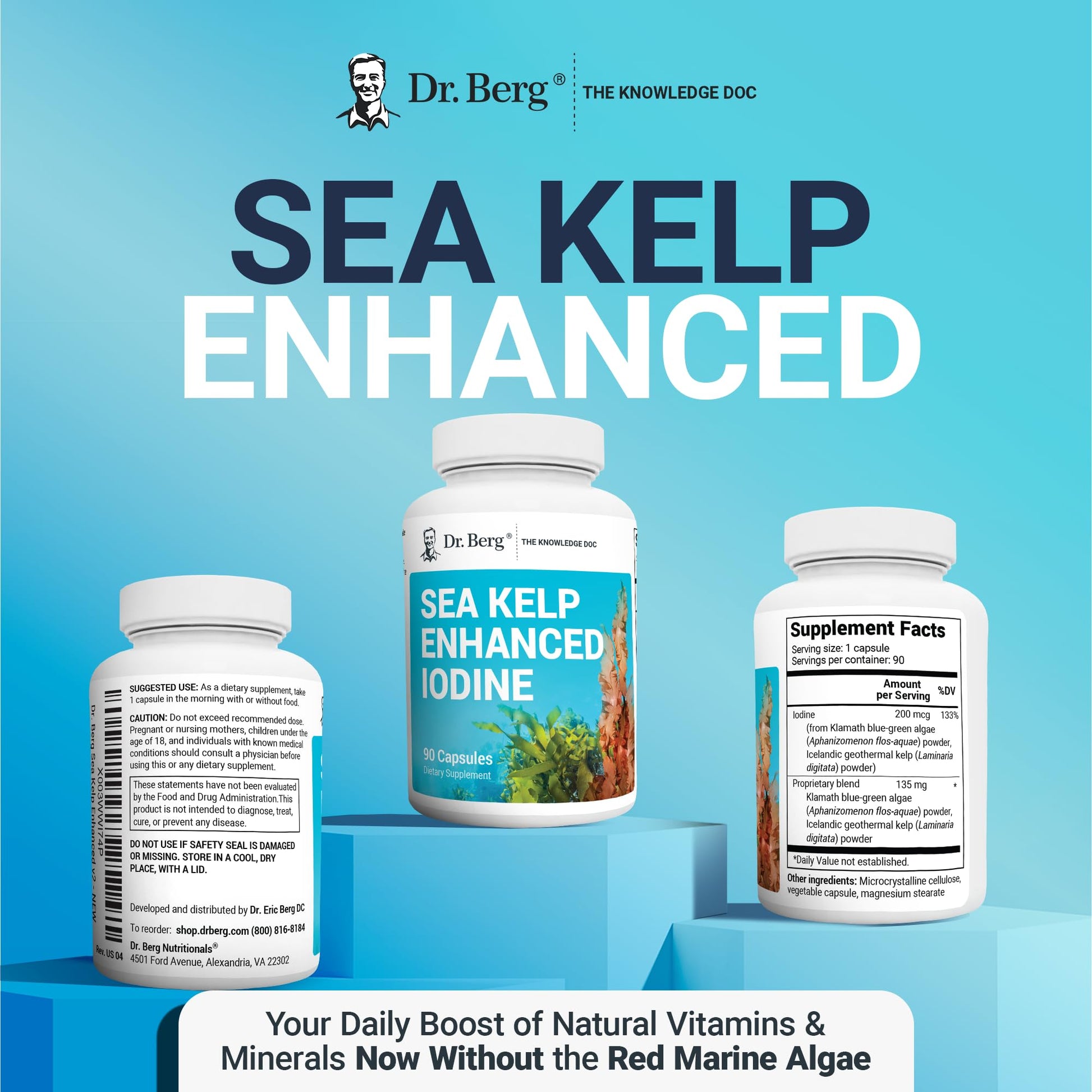 Dr. Berg's Sea Kelp Enhanced - Pure Healthy Thyroid Support Natural Antioxidants Dr. Berg Nutritionals uk supplements