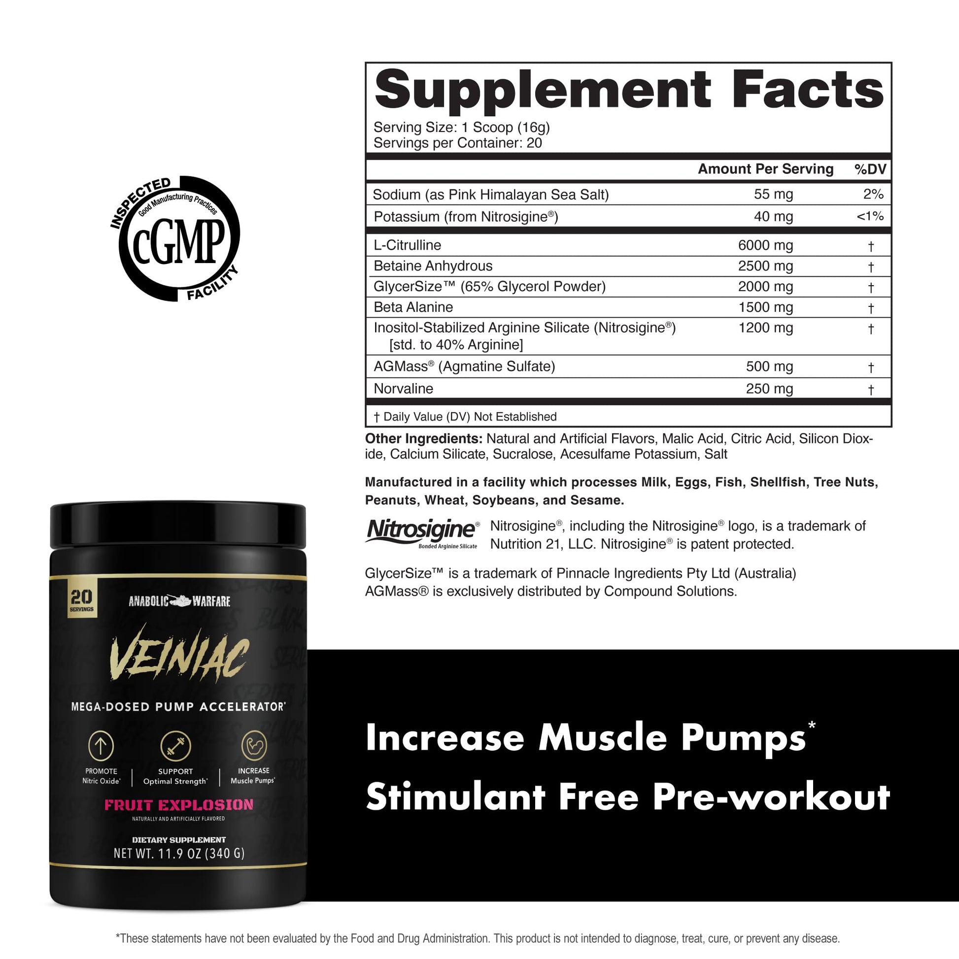 Anabolic Warfare Veiniac Muscle Pump Activator Supplement Stimulant Free Pre-Workout Anabolic Warfare uk supplements
