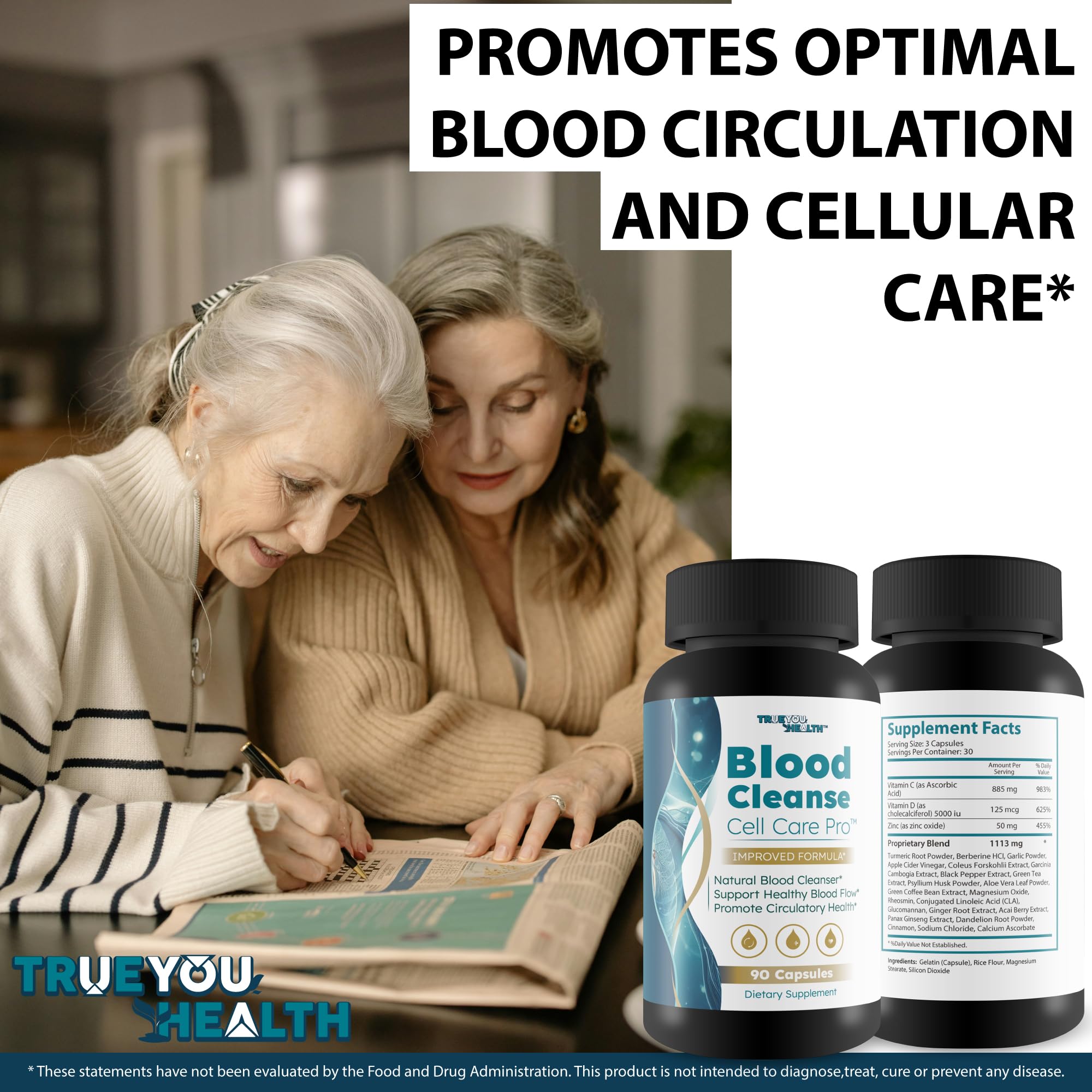 Blood Cleanse Cell Care Pro - Improved Formula - Our Best Blood Cleanse Detox - Cleanse Blood & Detox Body Cleanse - Full Body Cleanse - Sugar Detox Cleanse Pancreas Sweet Blood Cleanse Supplements True You Health uk supplements