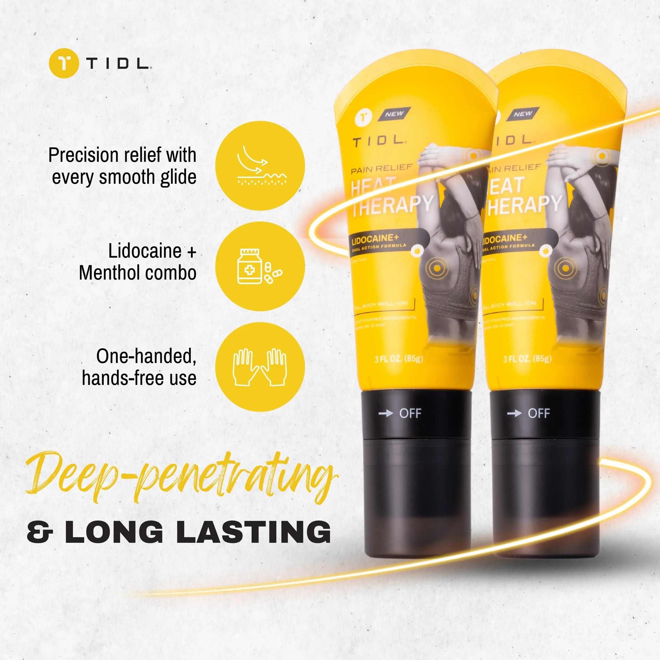 TIDL - Pain Relief Roll On - Fast-Acting Relief on Lower Back, Knee, Neck, Joint & Nerve Pain - Works for Post Workout, Sport & Muscle Recovery - Cooling, Topical, Lidocaine, Menthol (3oz, 1-Pack) TIDL uk supplements