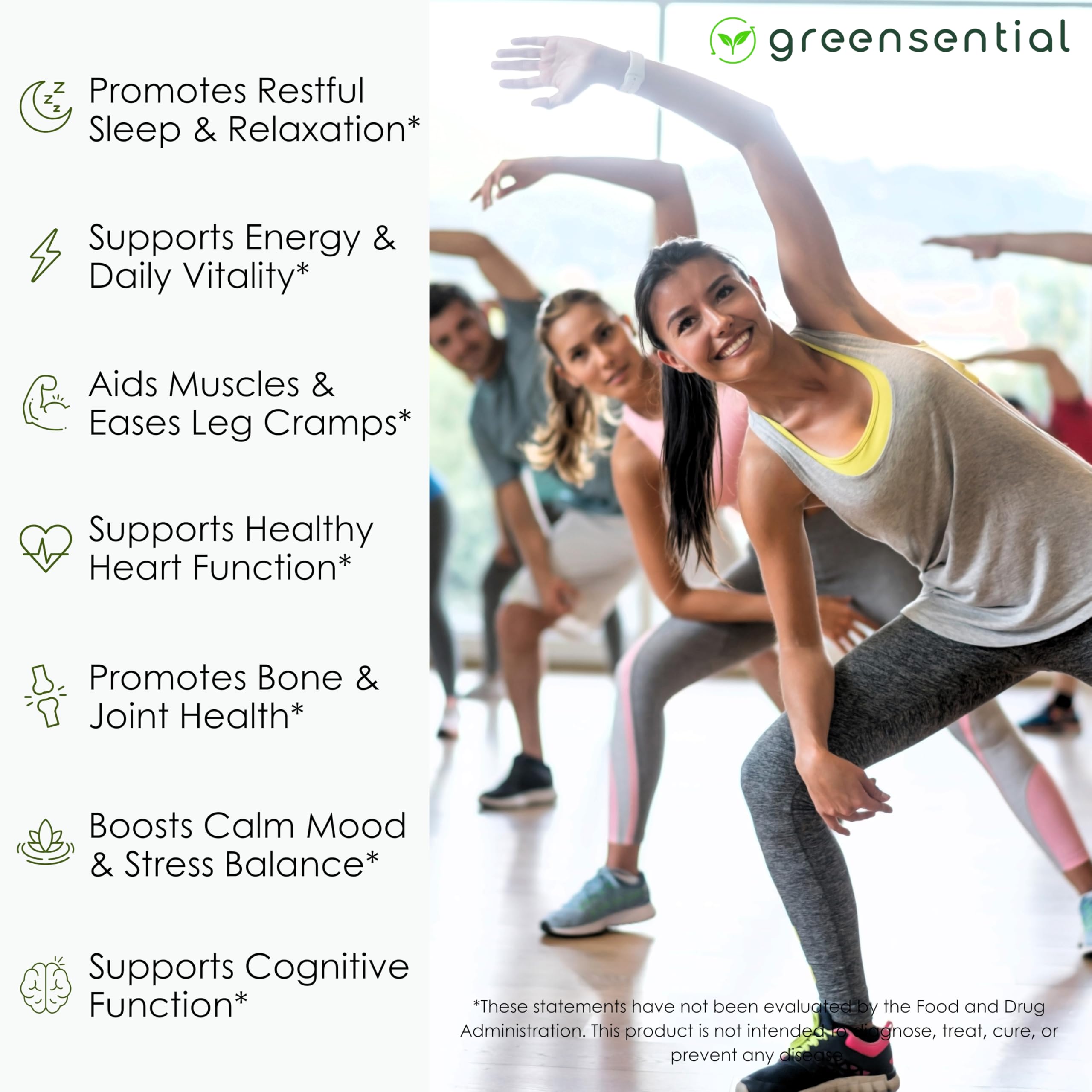 Greensential 5-in-1 Magnesium Complex 500mg | Glycinate, Malate, Citrate, Oxide & Aquamin® | for Sleep, Muscle & Heart Support | High Absorption, Vegan, 120 Capsules Greensential uk supplements