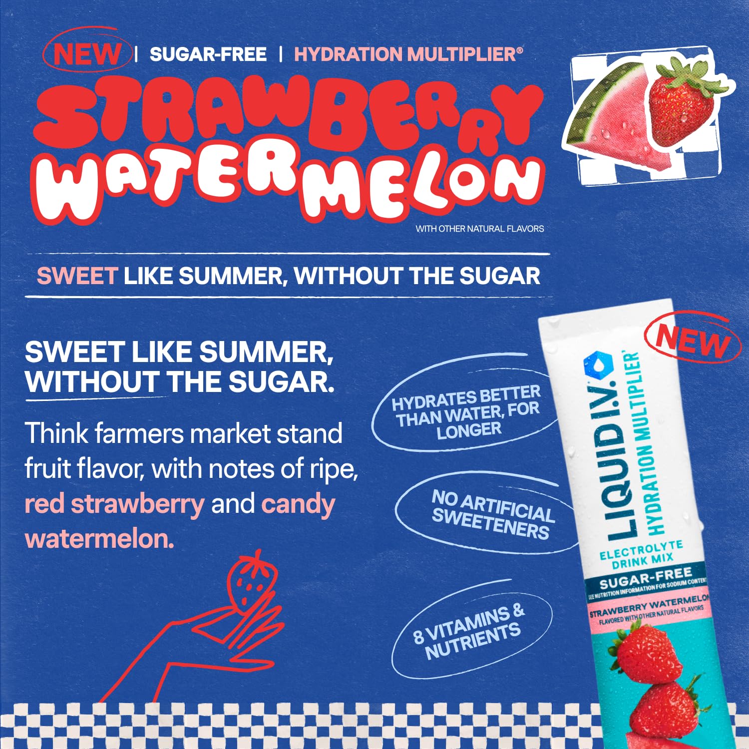Liquid I.V.® Hydration Multiplier Sugar Free – Strawberry Watermelon | Electrolyte Powder Drink Mix | 3 Pack (42 Servings) Liquid I.V. uk supplements