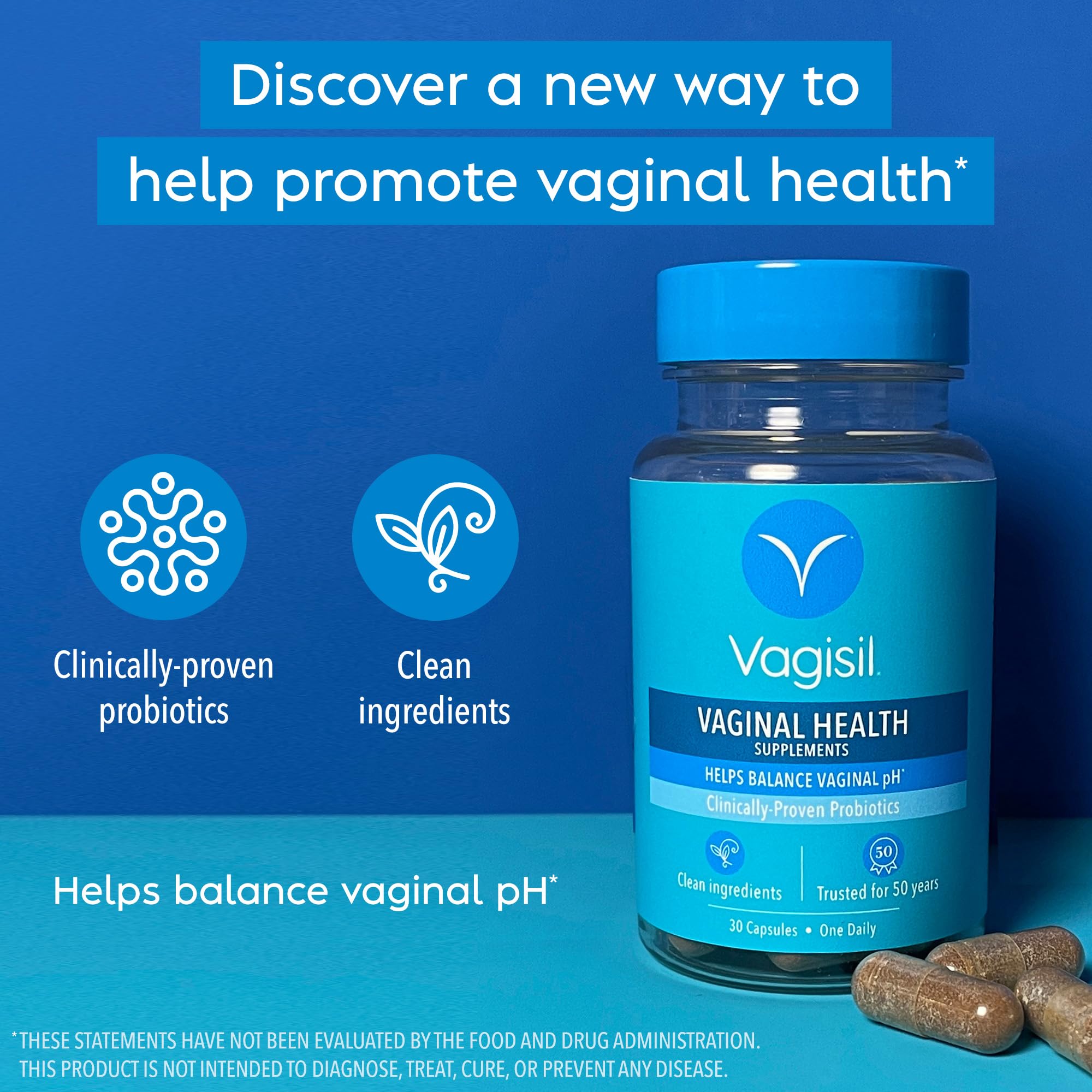 Vagisil Vaginal Health Supplements, Clinically-Proven Probiotics, Promotes Vaginal Health Vagisil uk supplements