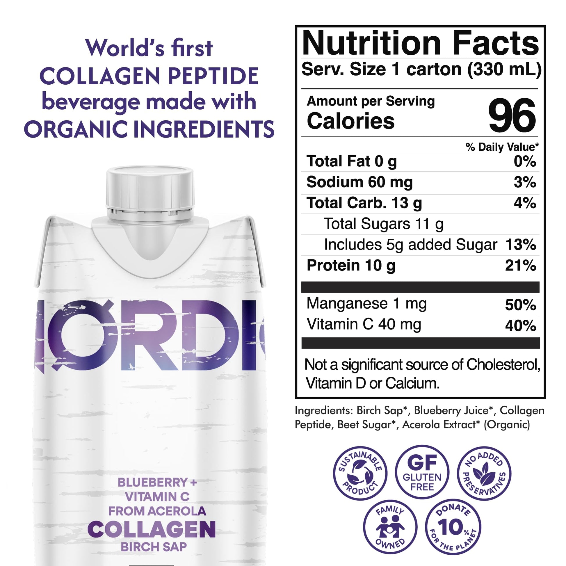 Nordic Liquid Collagen Peptide Drink, Organic Birch Sap, Wild blueberry + Vitamin C, Made in Finland - 10g Clinically Studied Grass Fed Collagen Peptides for Skin Hair Nails & Joint Support, with Silica, BPA-Free Beverage (12 Pack) Nordic Tree Water uk supplements