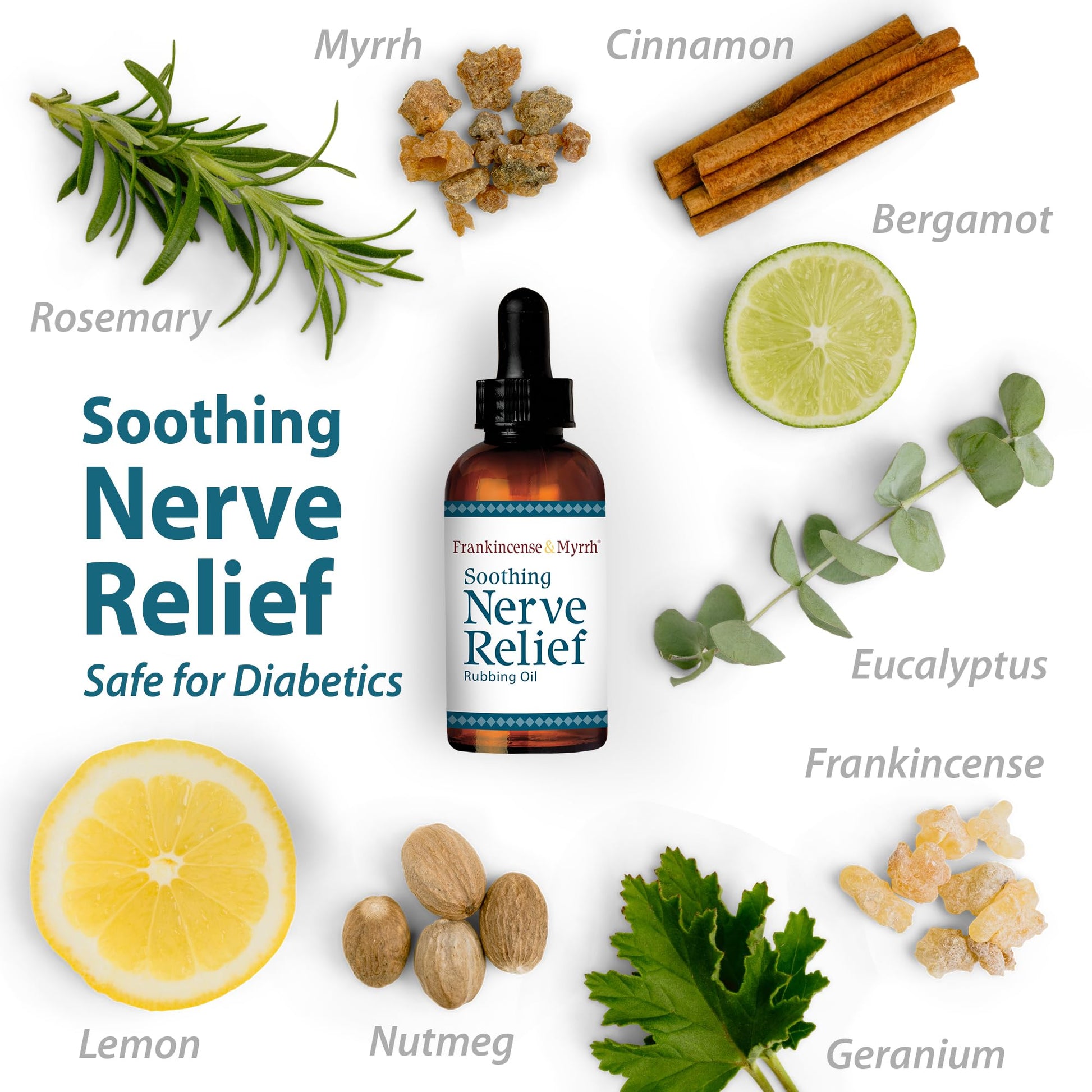 Nerve Pain Relief, Neuropathy Relief for Hands & Feet, Frankincense & Myrrh Rubbing Oil with Menthol and Frankincense Essential Oils, 2 Fl. Oz. Maximum Strength for Foot Pain FRANKINCENSE & MYRRH uk supplements