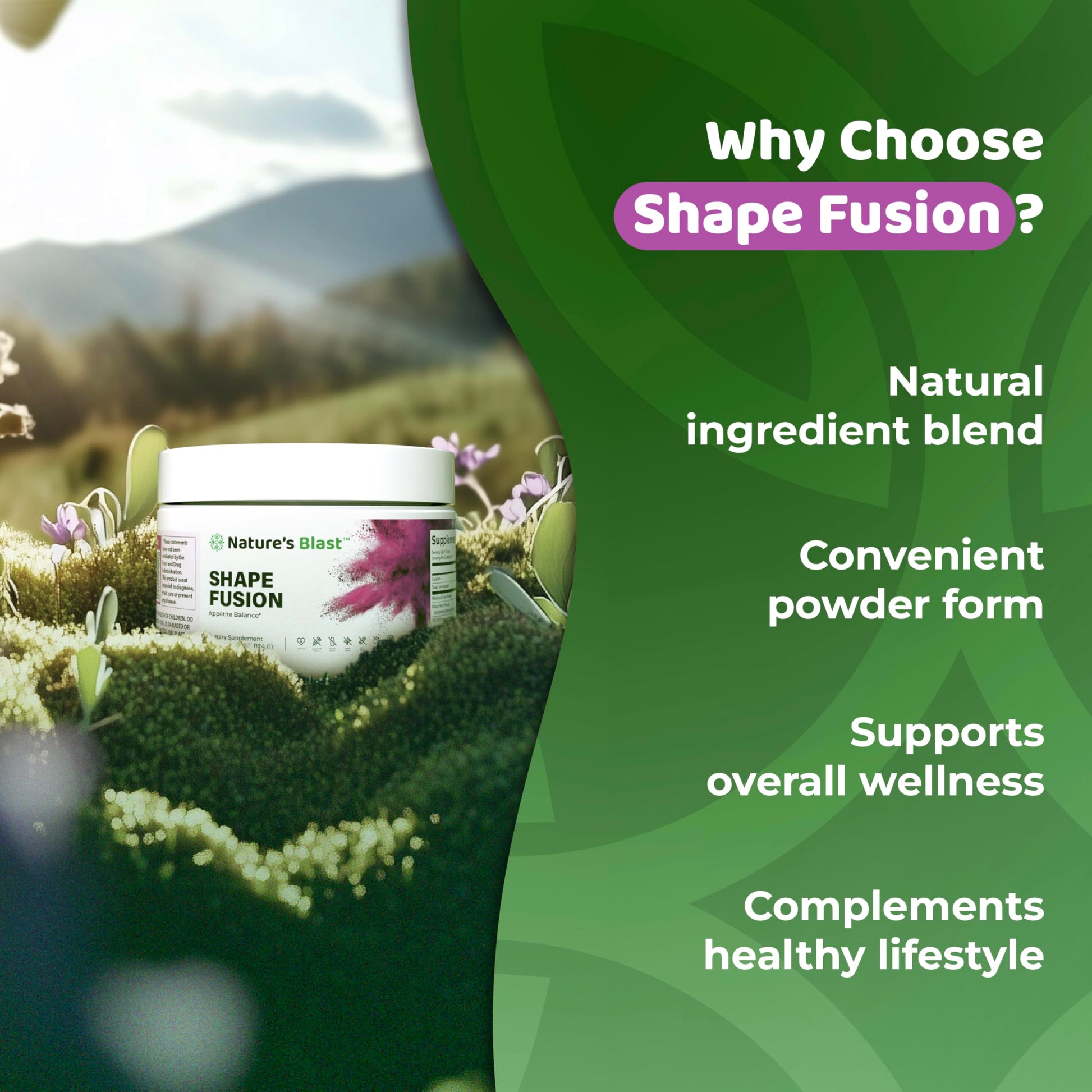 NATURES BLAST Shape Fusion® - GLP-1 Supplements with Ashwagandha, Hibiscus, Ceylon Cinnamon, Maqui Berry & African Mango Extract - Supports Healthy Habits, Energy & Body Balance - 30 Servings NATURES BLAST uk supplements
