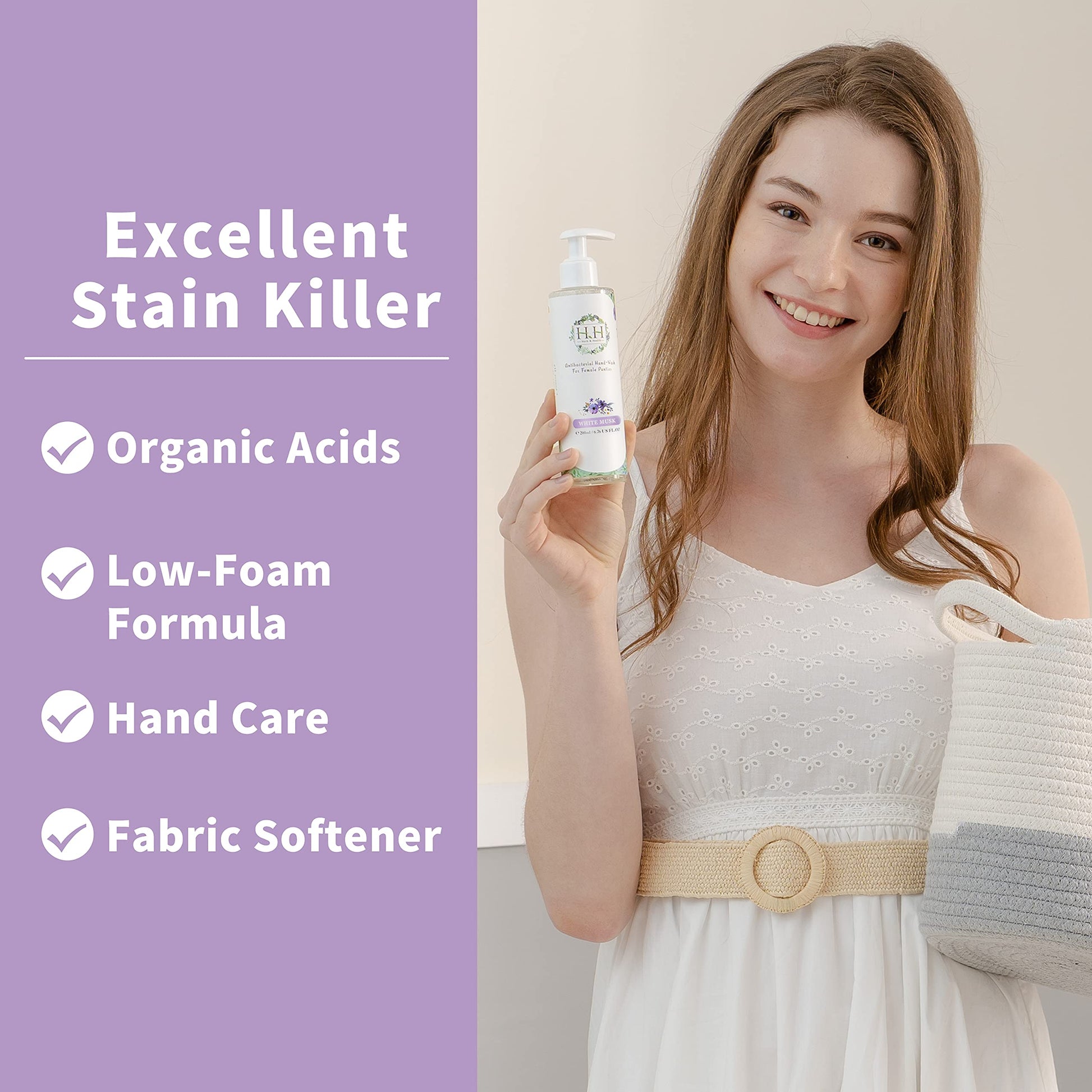 Feminine Wash+Panties Stain Remover Detergent - Natural Essential Oil Scent Vaginal Wash Women HH Herb & Health uk supplements
