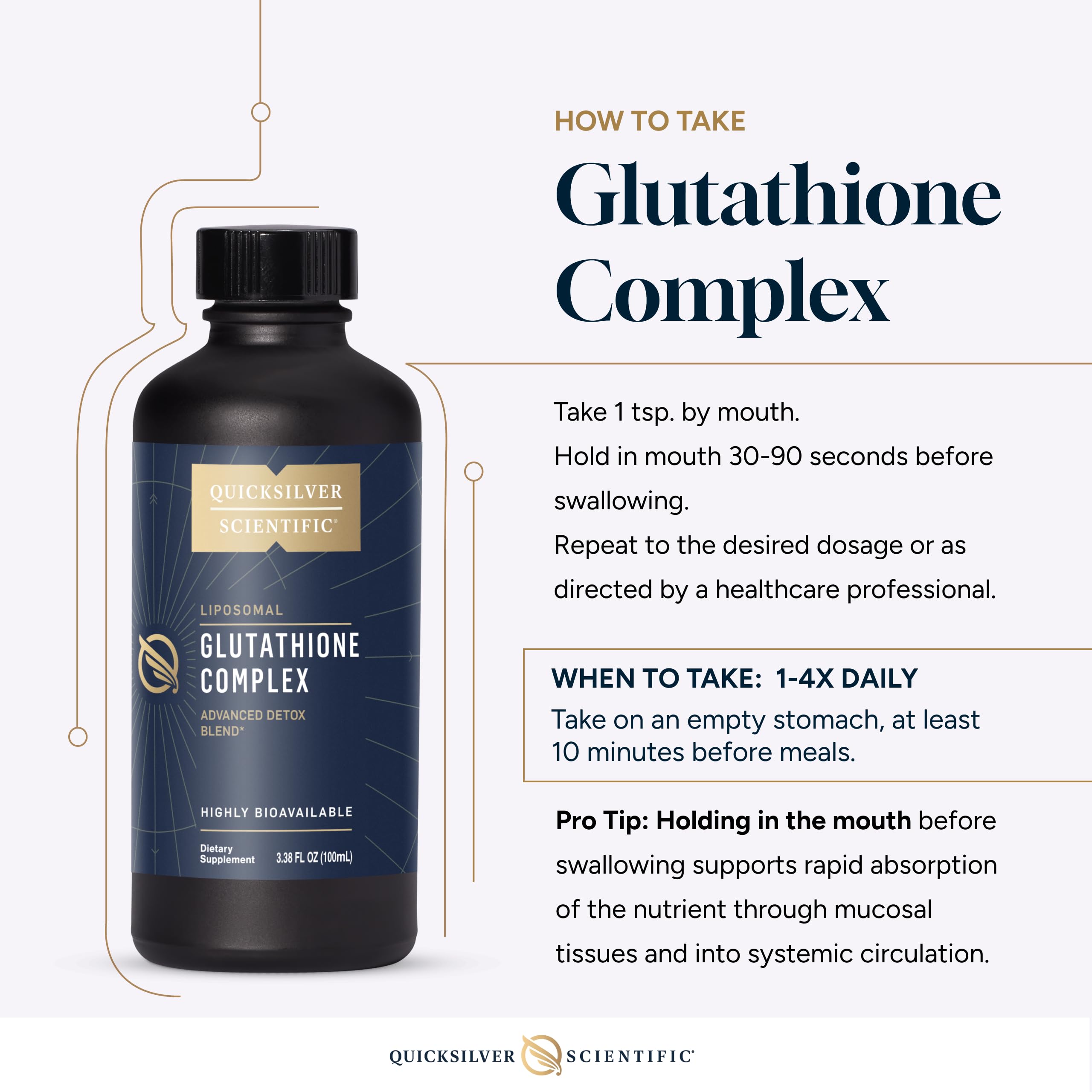 Quicksilver Scientific Glutathione Complex - Superior Absorption Antioxidant Supplement with Liquid Glutathione & Milk Thistle - Vitamin B Complex - Supplement for Daily Use (3.38 fl oz) Quicksilver Scientific uk supplements