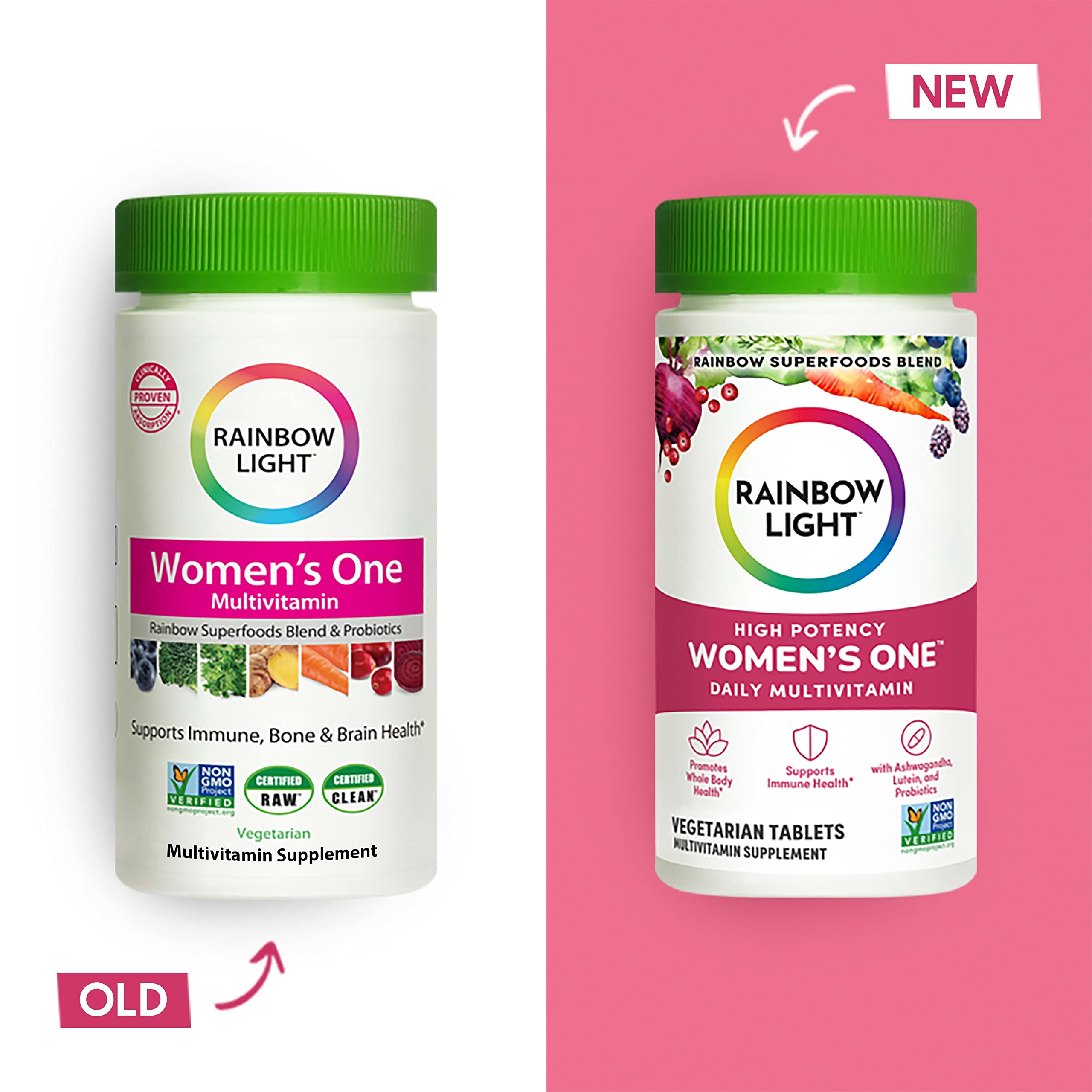 Rainbow Light Multivitamin for Women, Vitamin C, D & Zinc, Probiotics, Women’s One Rainbow Light uk supplements