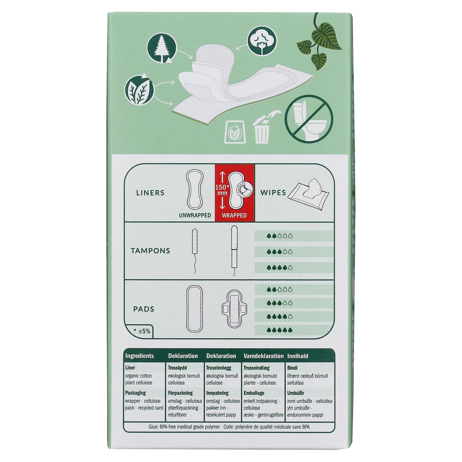 Organic & Natural Panty Liners,Normal Natracare 18 Liners Box NATRACARE uk supplements