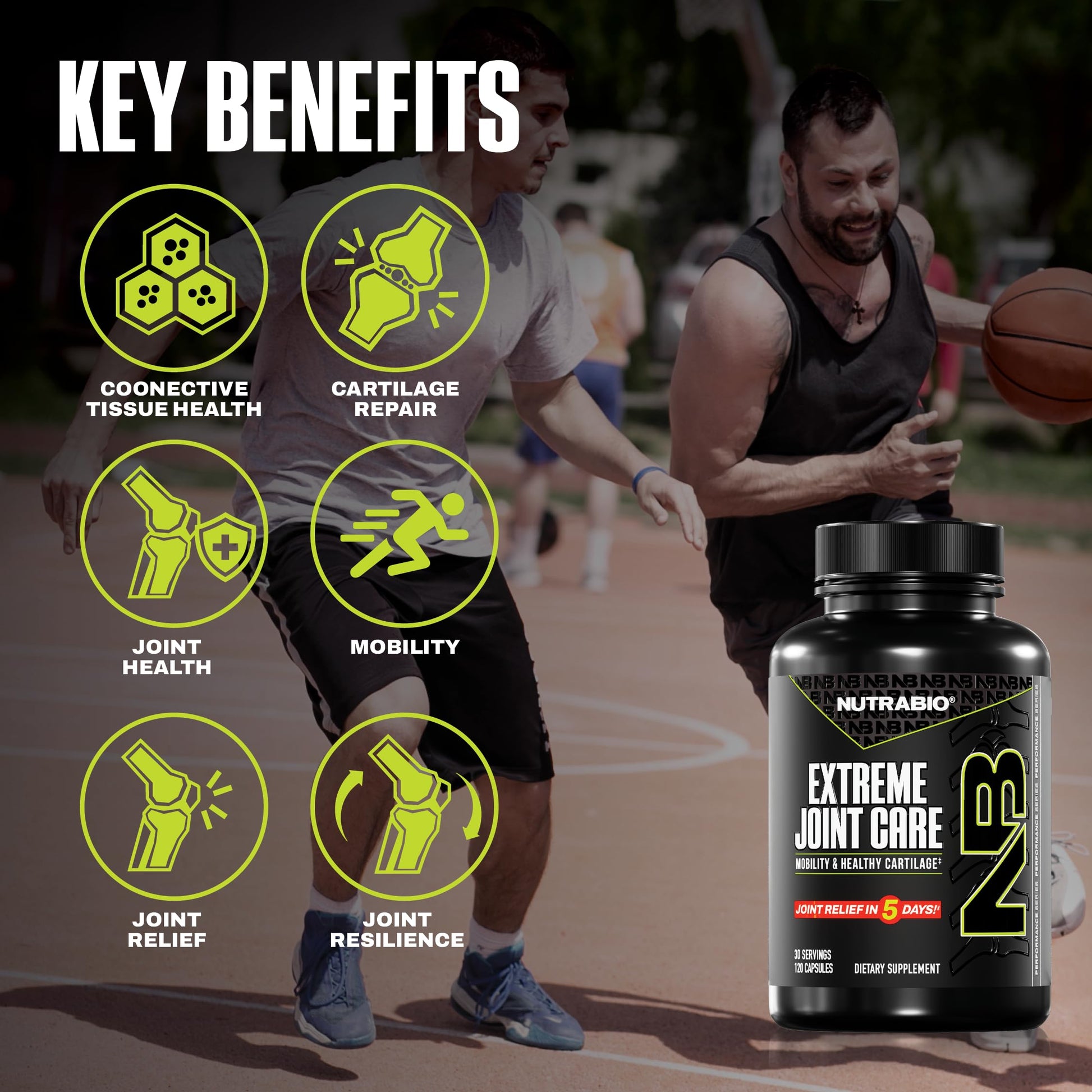 NutraBio Extreme Joint Care - Joint Support Supplement - Joint Health Supplement, Supports Joints, Mobility, and Cartilage - 120 Capsules NutraBio uk supplements