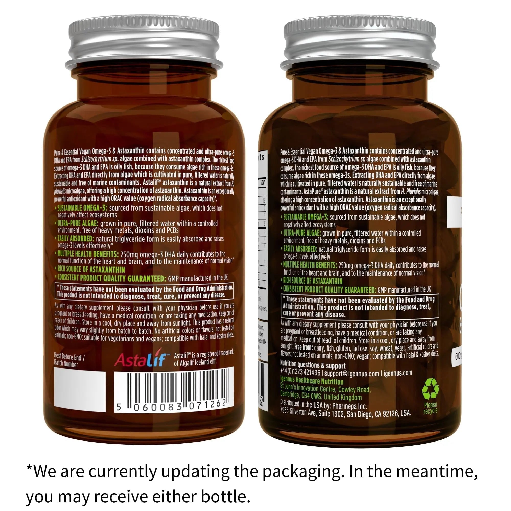 Vegan Omega-3 Algae Oil + Advanced Kids Multivitamin Gummy Bundle, High Concentration DHA & EPA + Vitamin A, B, C, D3 & E Igennus Healthcare Nutrition uk supplements