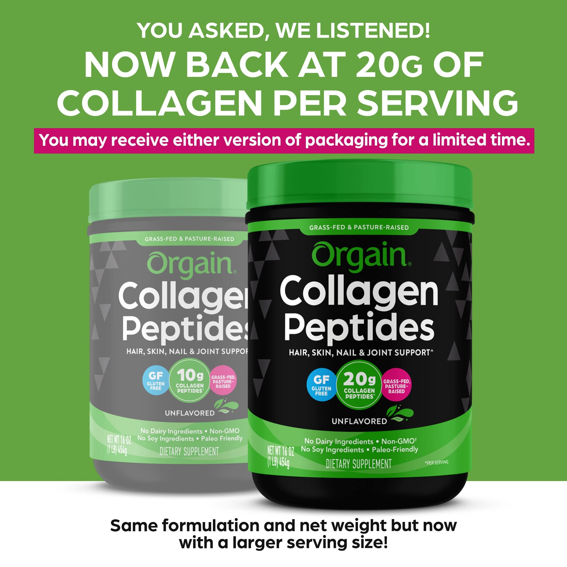Orgain Hydrolyzed Collagen Peptides Powder, 20g Grass Fed Collagen - Hair, Skin, Nail Orgain uk supplements